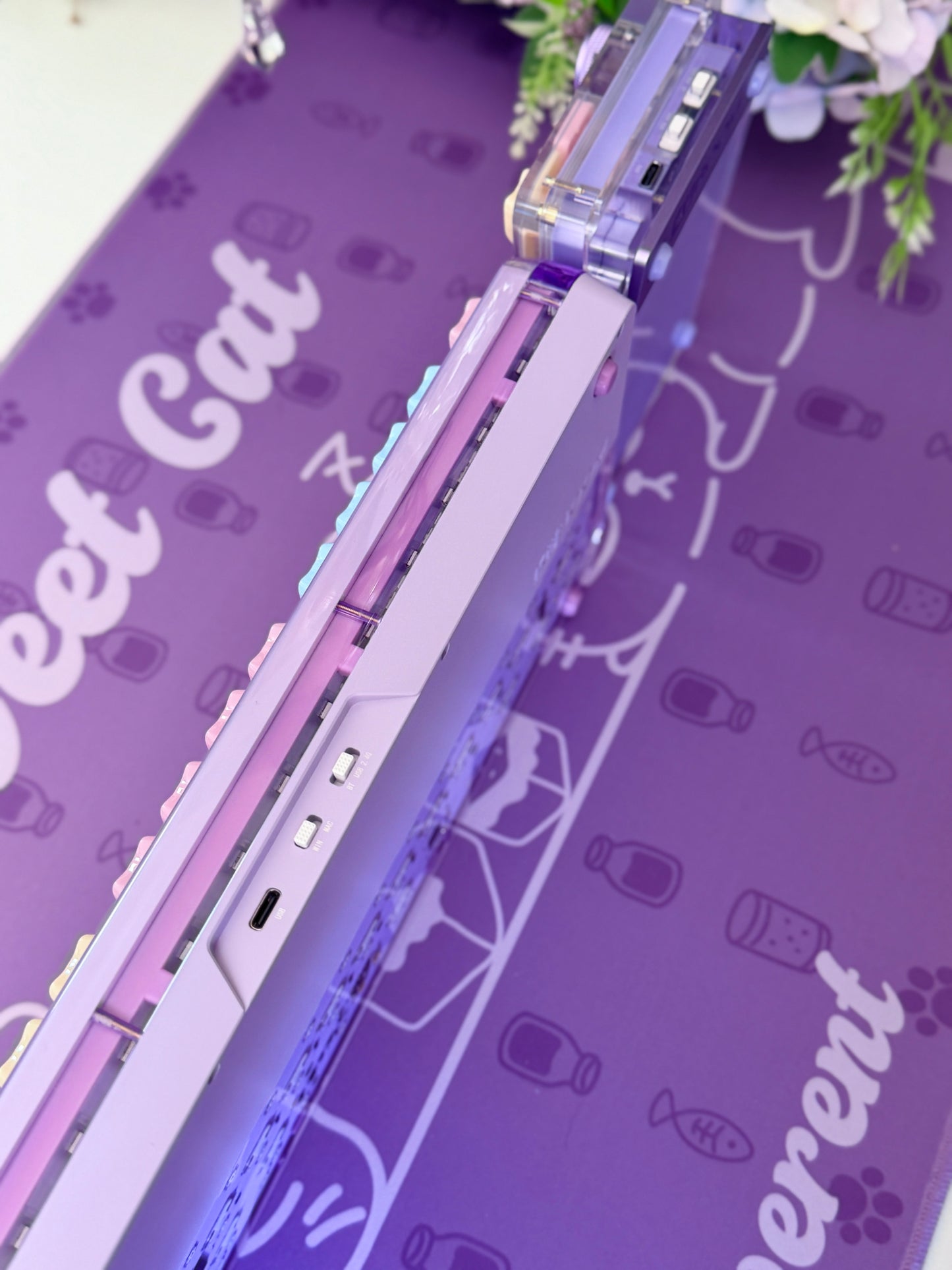 Unboxing Clearance ONLY 1 Instock Meow Pudding PC Keycap Set ➕KiiBOOM Breeze75 Purple Mechanical Keyboard ➕ Phantom 21 Number Pad
