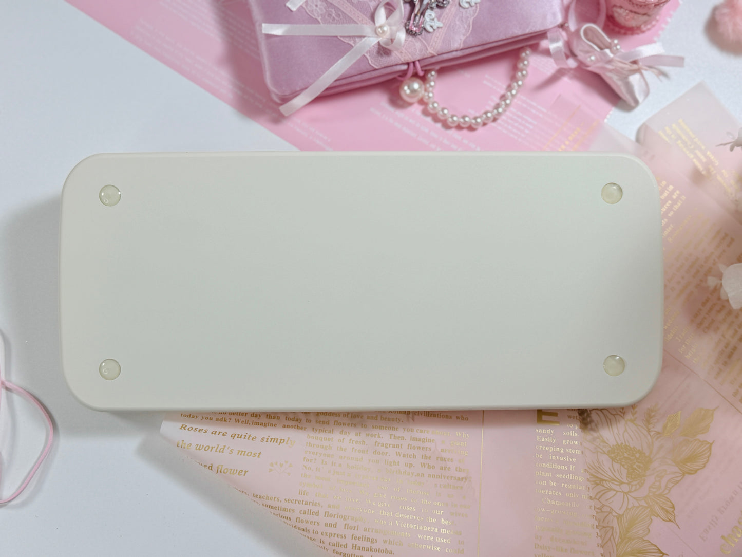 ONLY 1 Instock Prebuilt Aluminum Customized Mechanical Keyboard Rollo75 Pale Pink Cerakey Matte Keycaps Set