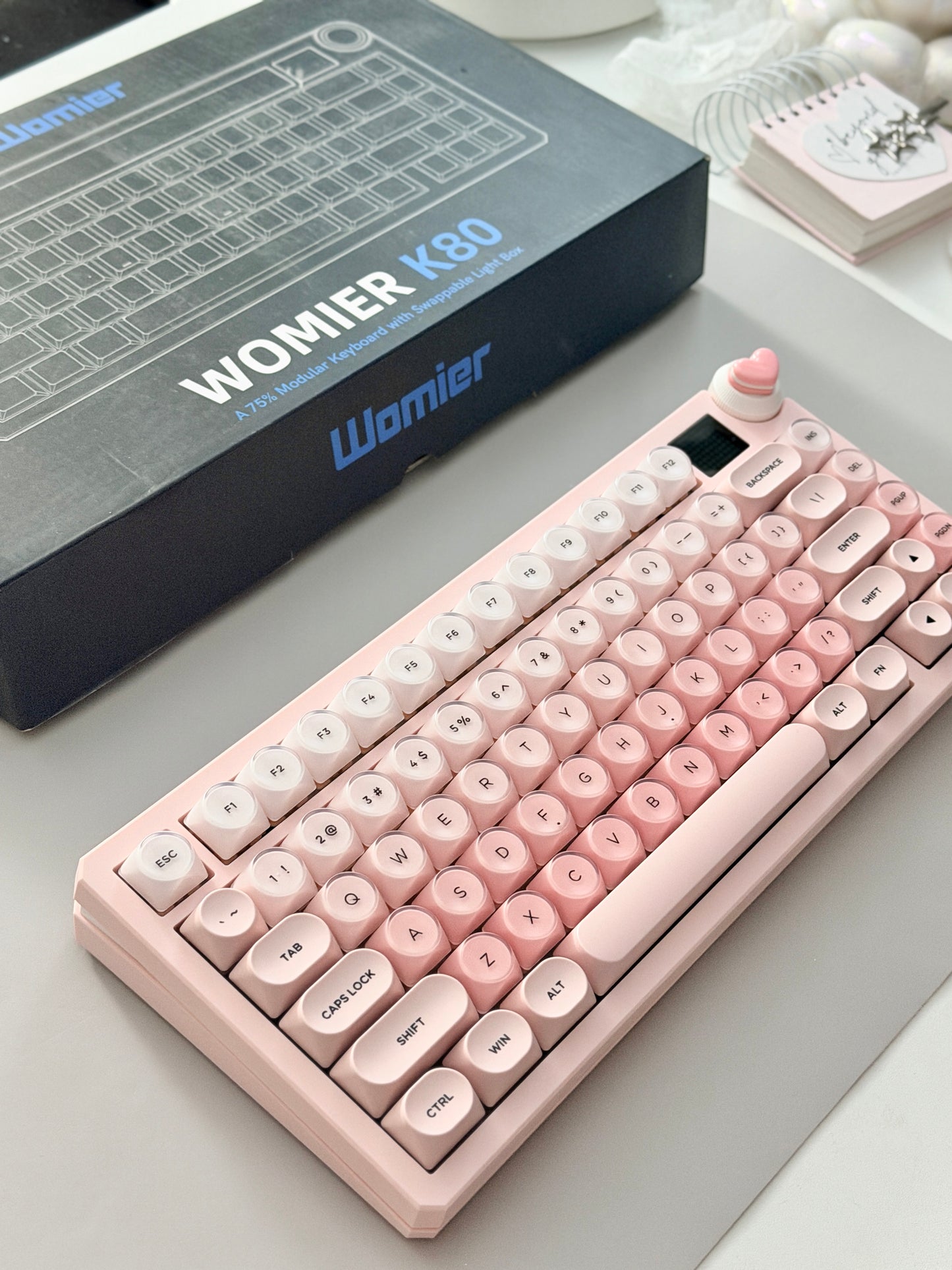 Unboxing Clearance ONLY 1 Instock WOMIER K80 MECHANICAL KEYBOARD With Cat Ear Light Box
