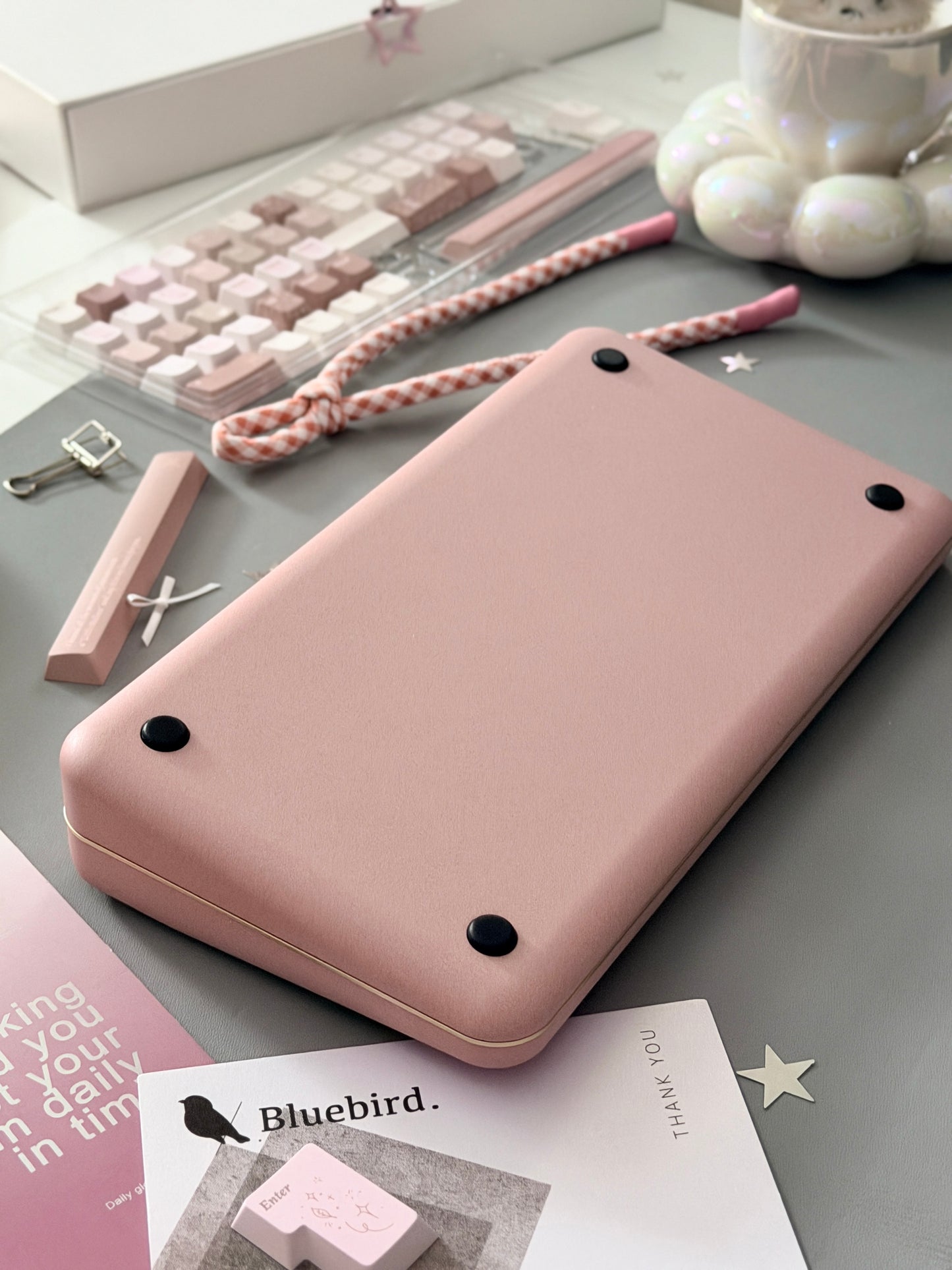 ONLY 1 Instock Prebuilt Aluminum Custom Mechanical Keyboard RT50 Dusty Rose Pink Set
