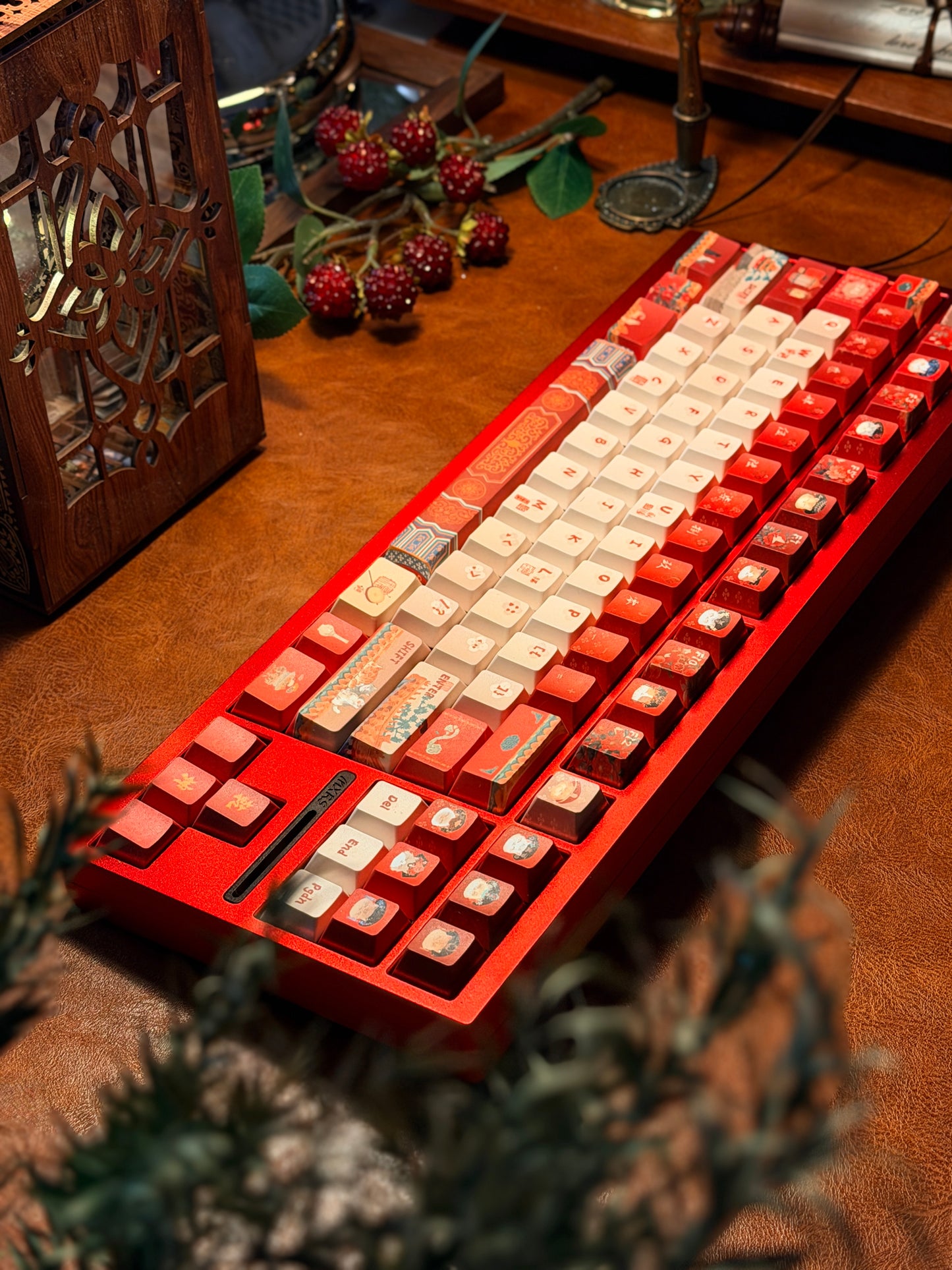 ONLY 1 Instock Prebuilt Aluminum Customized Mechanical Keyboard Y80 Anodized Red Creamy Thocky Set