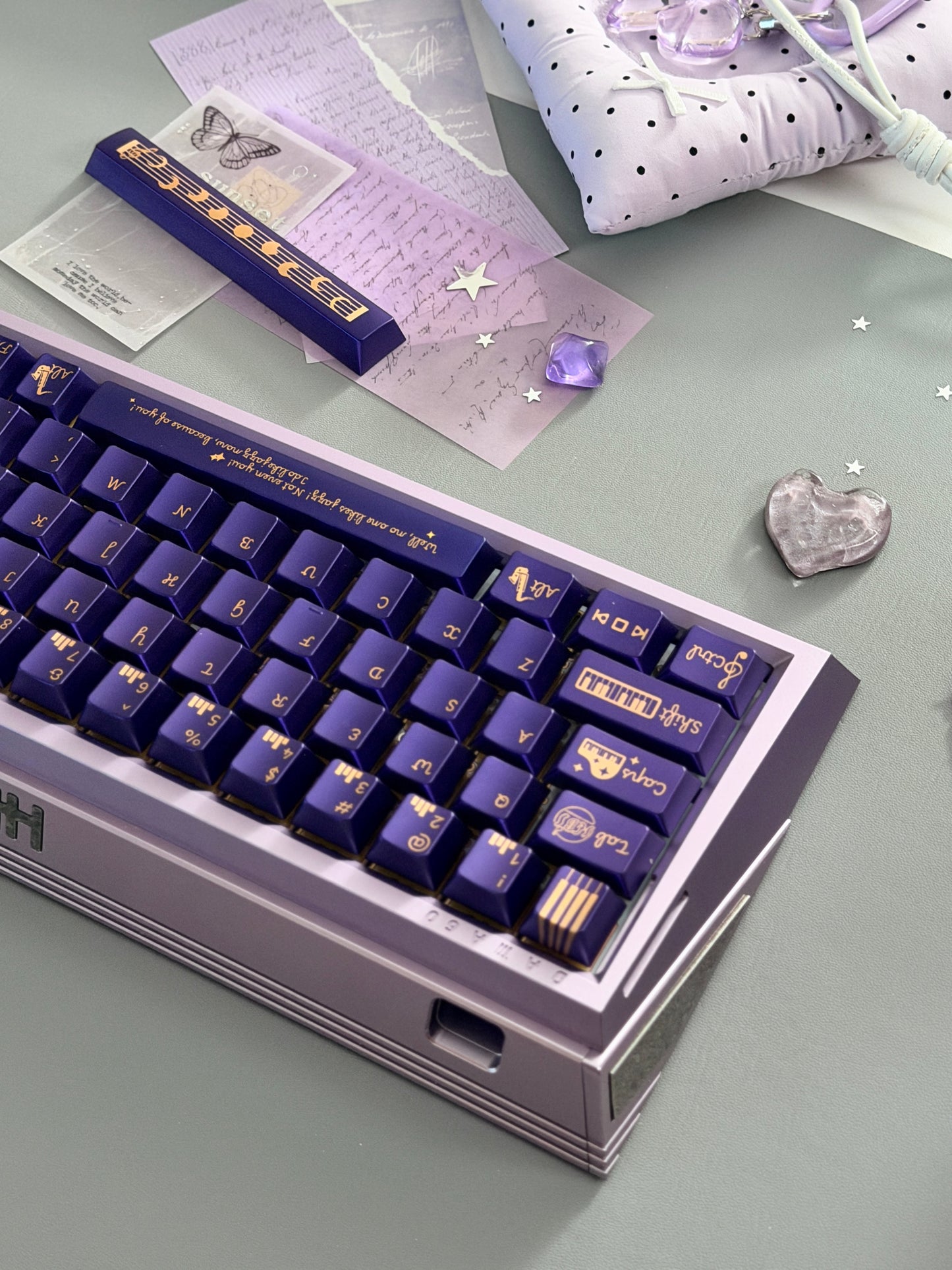 ONLY 1 Instock Prebuilt Aluminum Customized Mechanical Keyboard DAMA60 Anodized Purple Set