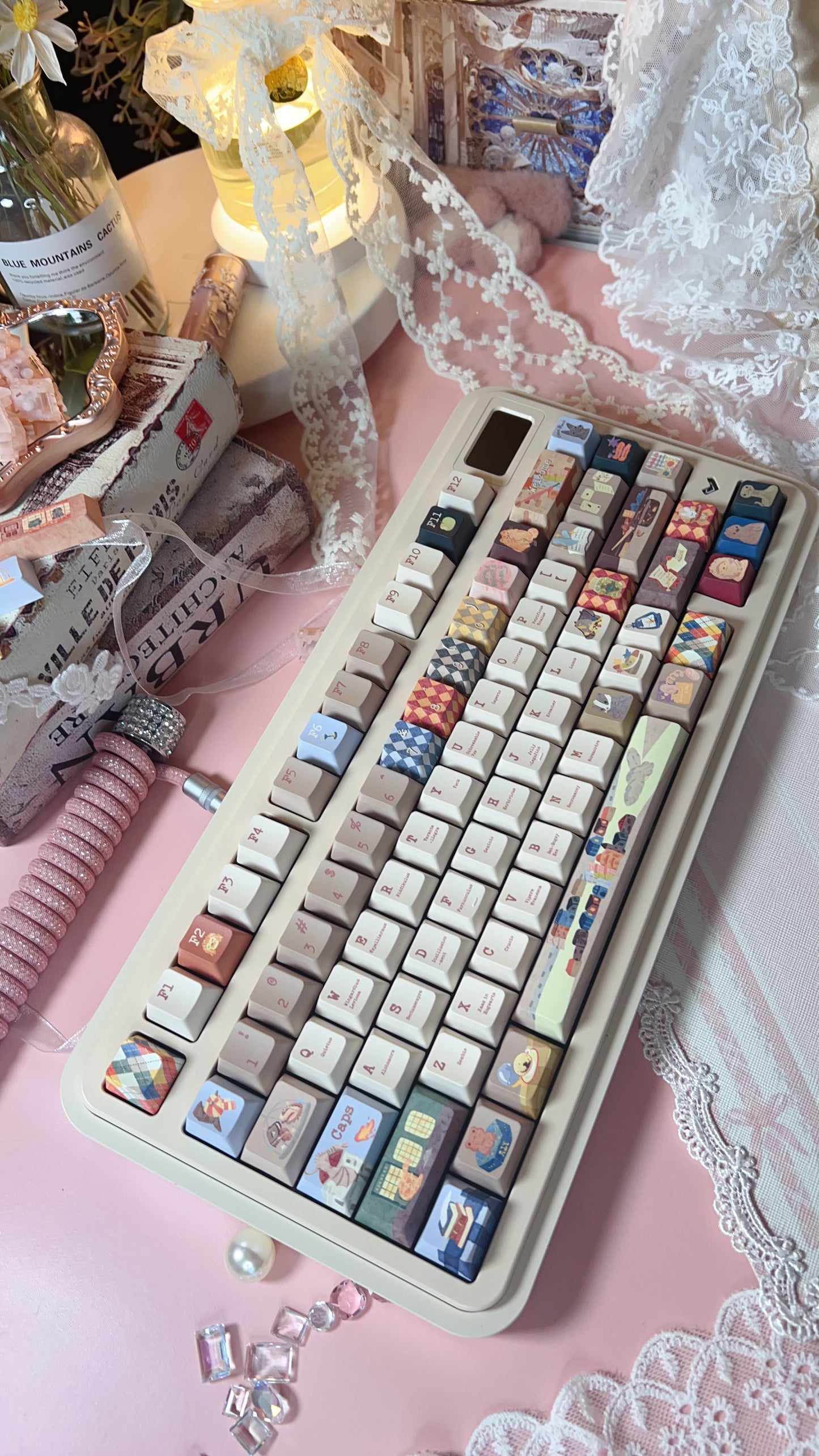 【Only 1 In-stock】Prebuilt Rich75 Beige Aluminum tri mode Customized Mechanical Keyboard