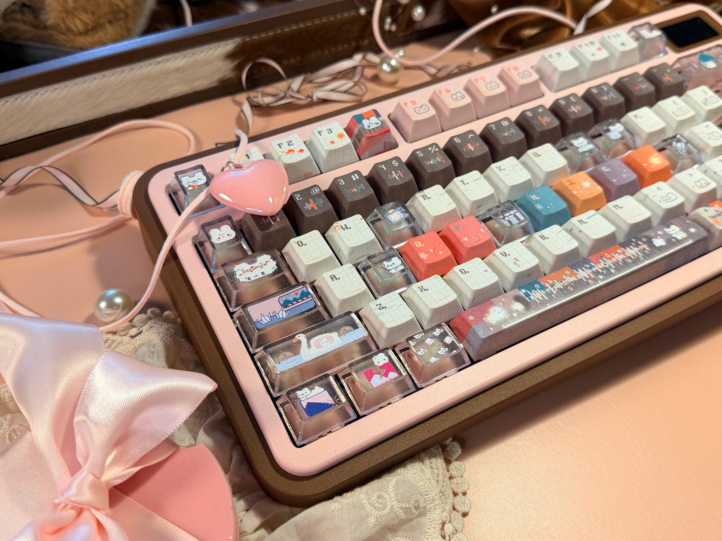 ONLY 1 Instock Prebuilt Aluminum Customized Mechanical Keyboard Rich75 Wireless Set （free wristrest and number pad included as gift）