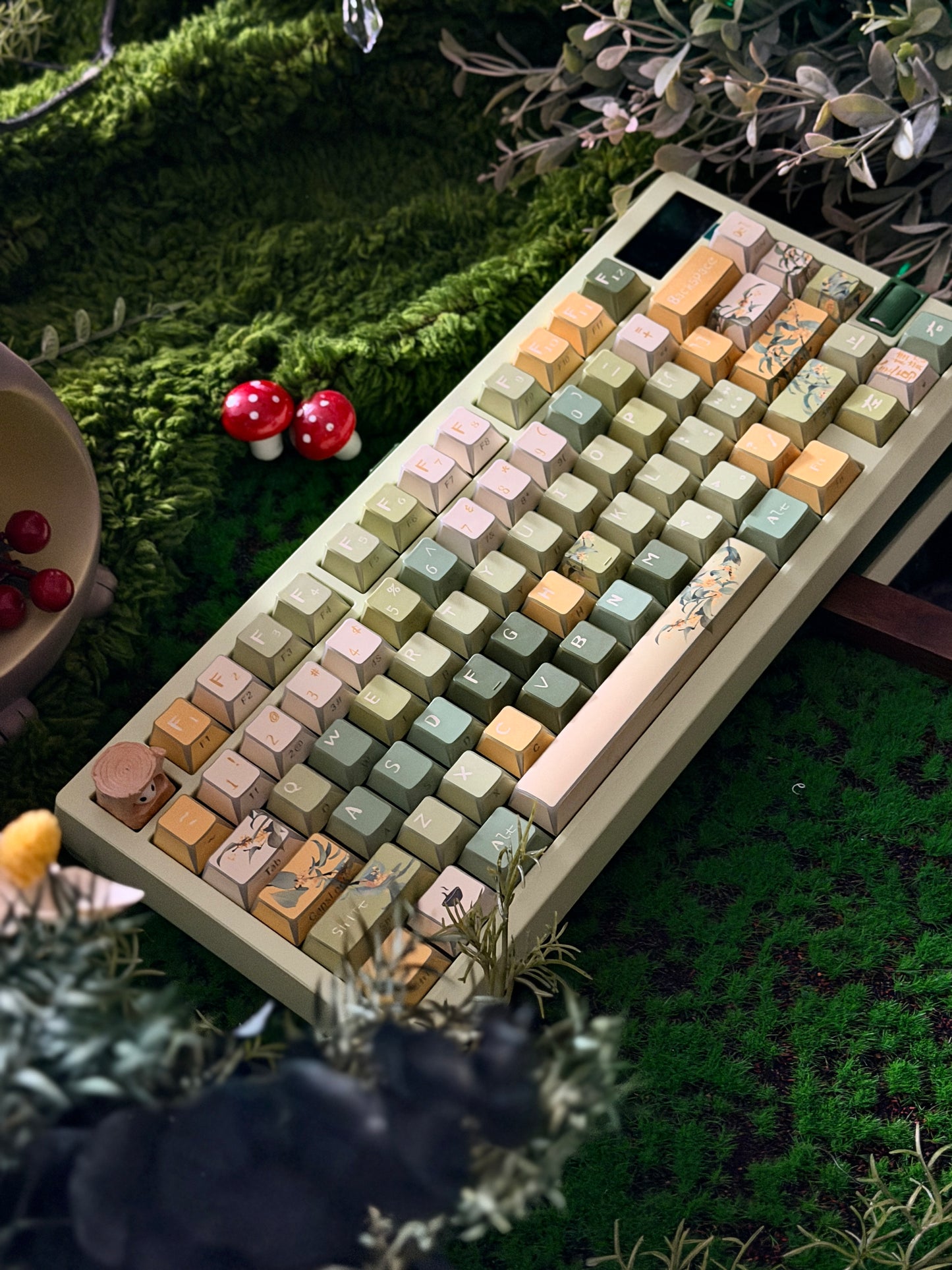 ONLY 1 Prebuilt Aluminum Customized Mechanical Keyboard Zoom75 TIGA Milky Green Tri-Mode Wireless Backlit ➕ URE Keycaps