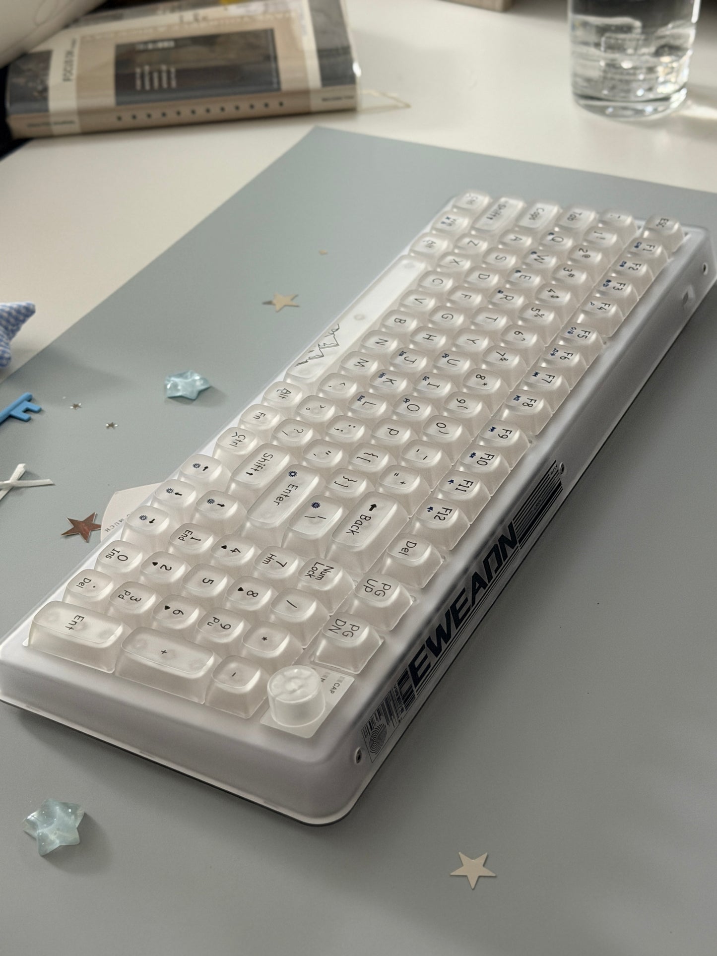 EWEADN V99 Wireless Transparent Mechanical Gaming Keyboard with RGB Backlight