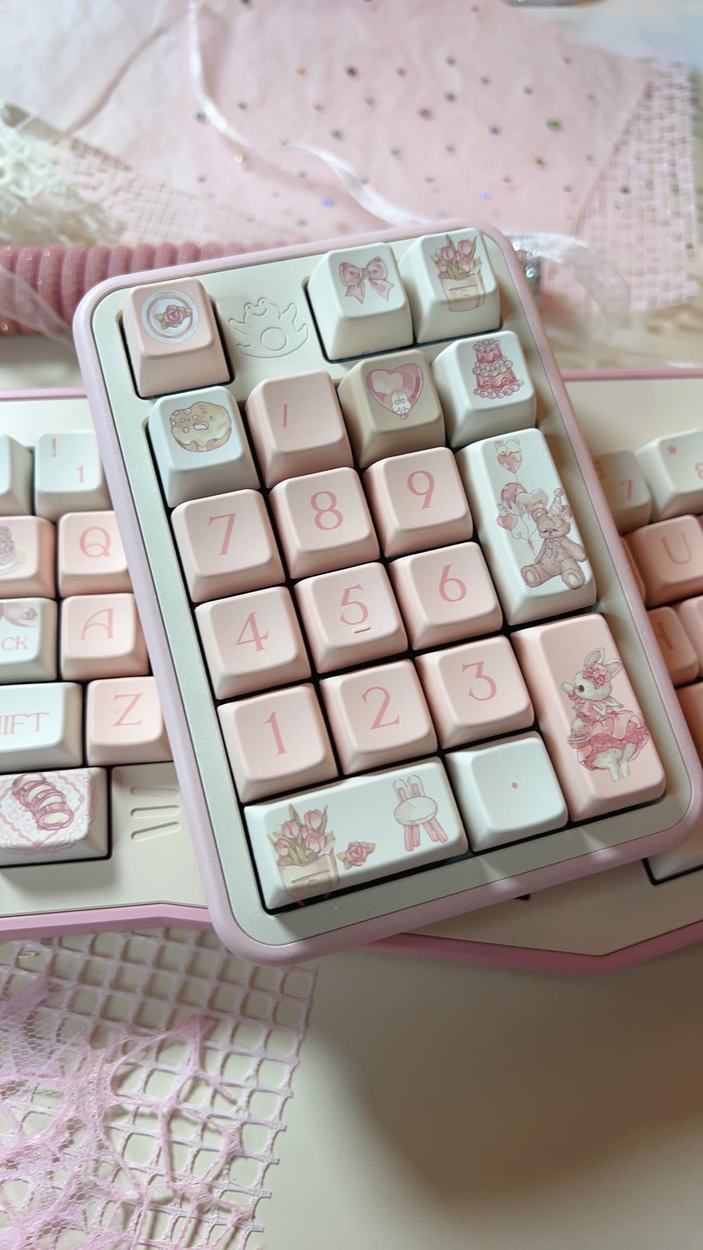 【Preorder】Prebuilt Kitten Alice Pink Beige Aluminum Customized Mechanical Keyboard