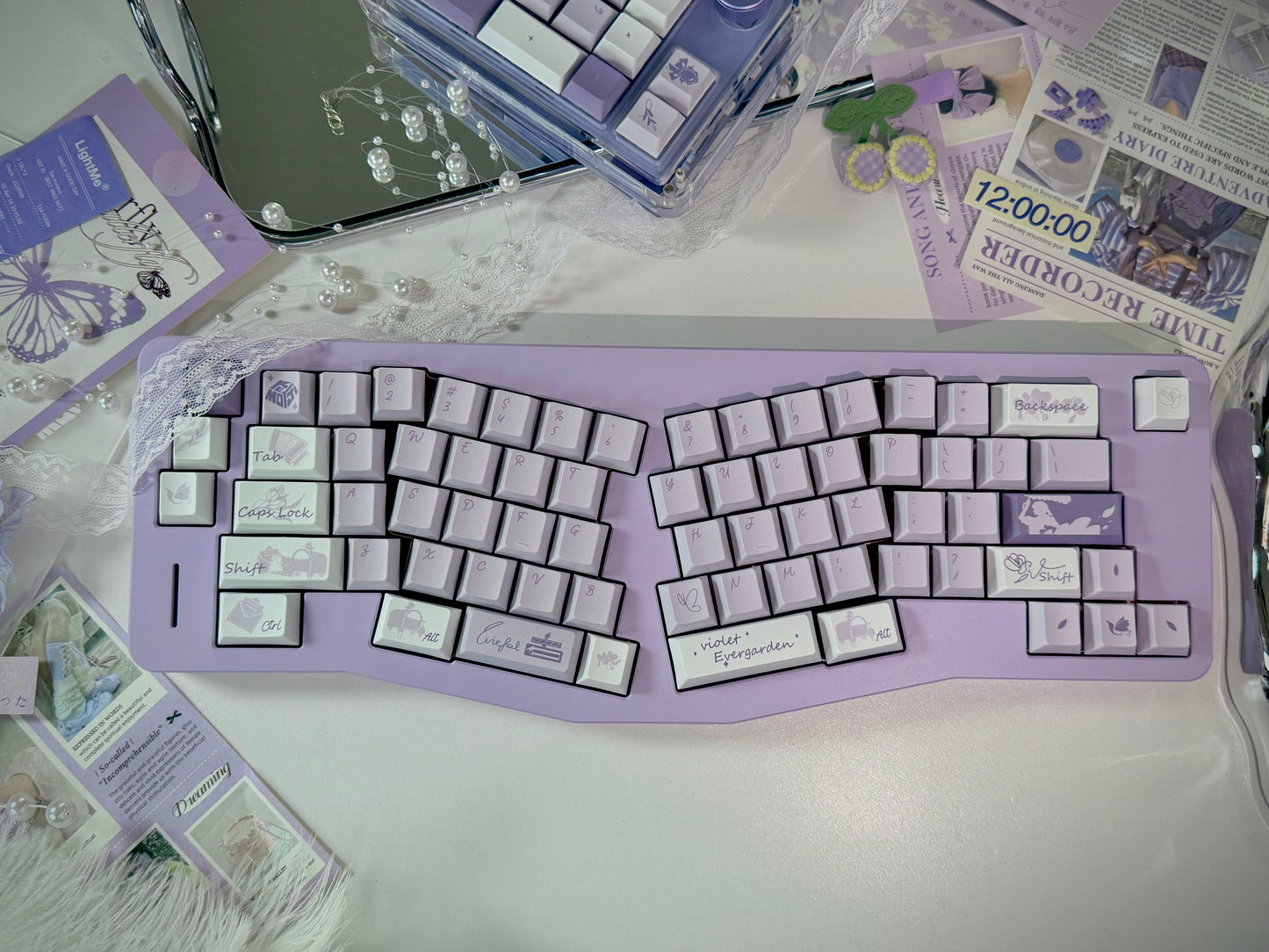 ONLY 1 Instock Prebuilt Aluminum Customized Mechanical Keyboard DIMIALICE Ergonomic Pastel Purple Keyboard Set(not including the KiiBOOM number pad)