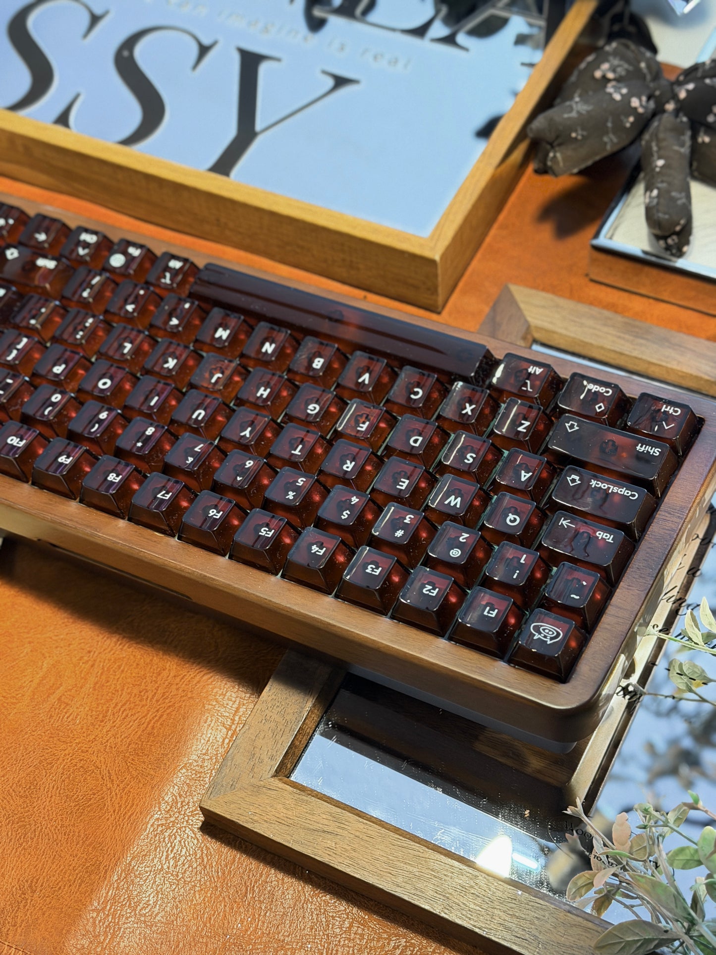 Unboxing Clearance ONLY 1 Instock WOMIER WD75 WIRELESS WOODEN KEYBOARD ➕ lelelab Lele Gems Crystal Keycaps