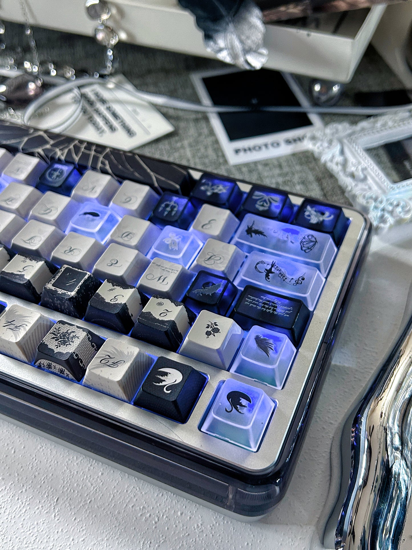 #0229 Dance of Ashes Black White Grey Keycap Designed By Miller