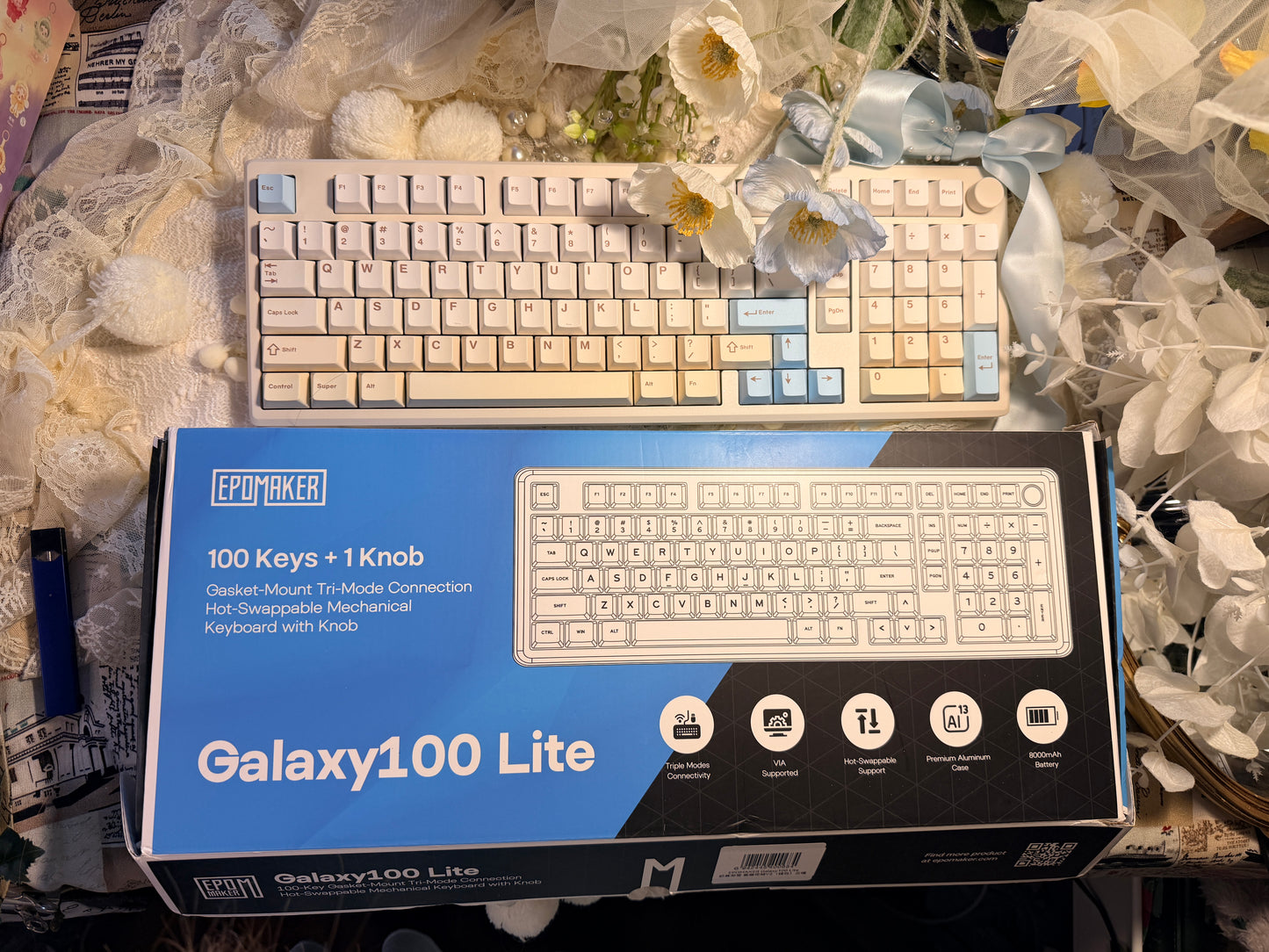Unboxing For Sales ONLY 1 Instock EPOMAKER Galaxy100 lite Creamy Thocky Full Size Wireless Mechanical Keyboard