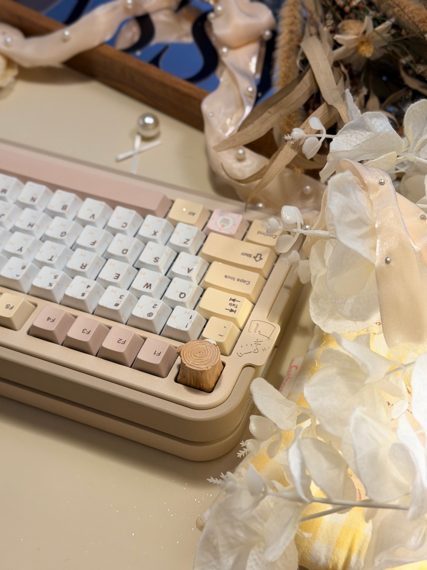ONLY 1 Instock Cocomi80 Milk Tea Custom Mechanical Keyboard keyrialabs Keycaps Set