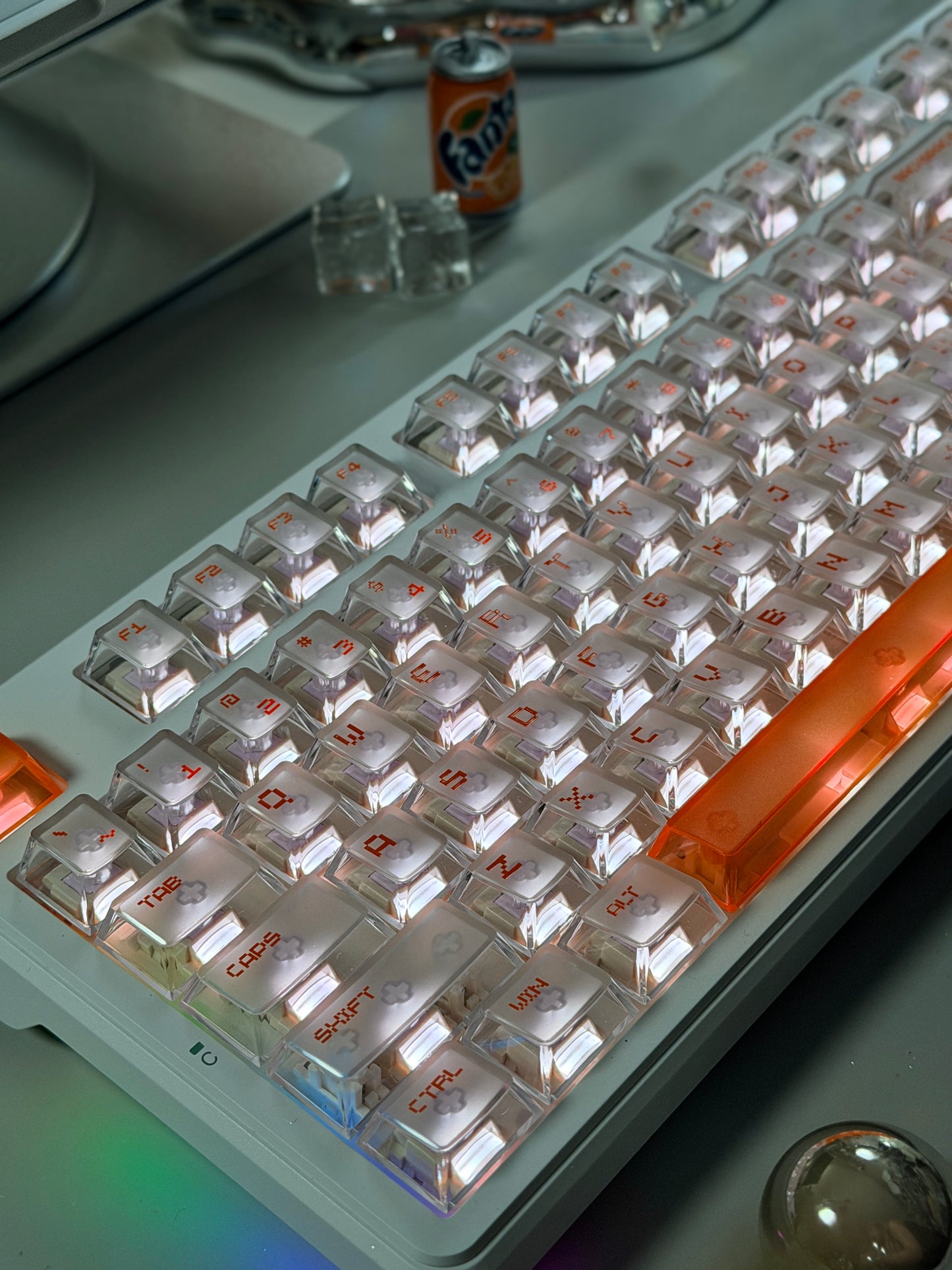 Unboxing Clearance ONLY 1 Instock Attack Shark X87 Ultra Wireless Mechanical RGB Backlit Iced Orange Keyboard