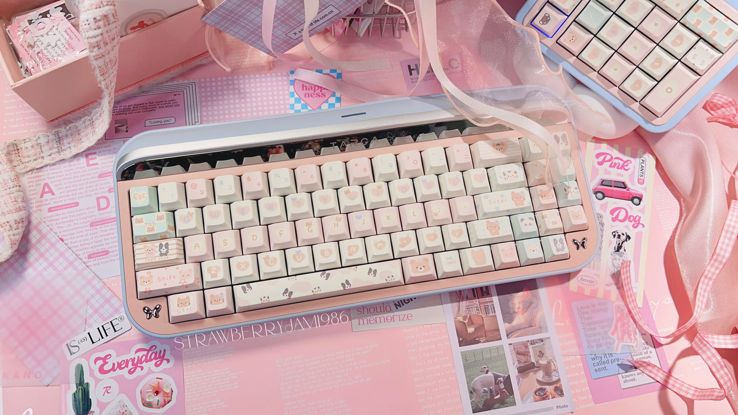 Preorder Prebuilt Targa65 Pink Blue Aluminum Customized Mechanical Keyboard