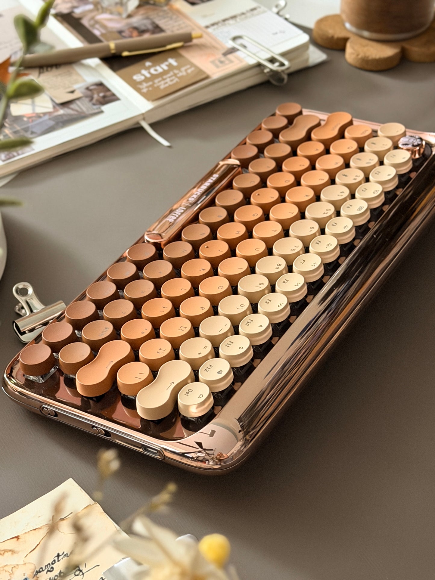 Lofree DOT Coffee Theme Mechanical Keyboard Set For Windows/Mac Tablet Office Bluetooth