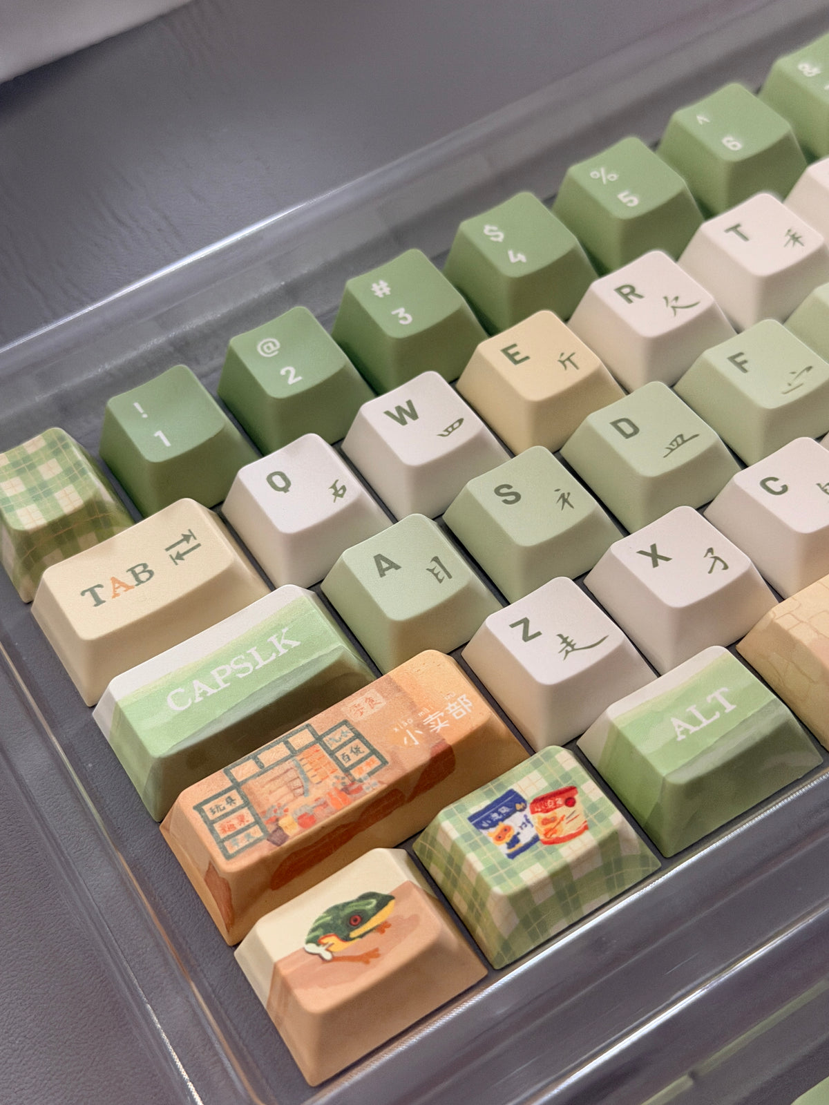#0312 Time Machine Forest Garden Botanical Keycap Set – MoCoo Cute Green Custom Mechanical Keyboard Keycaps