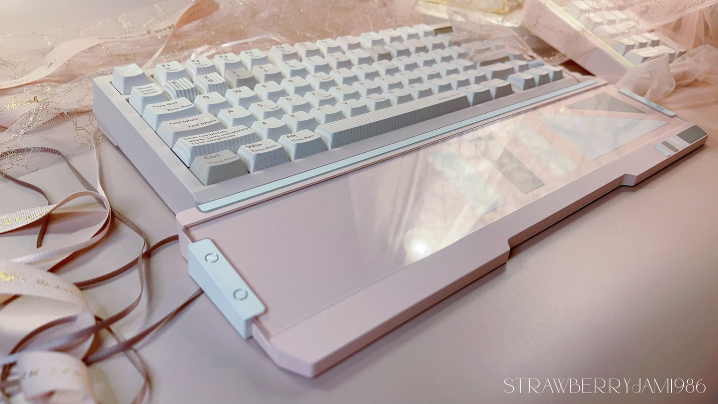 【Only 1 In-stock】Prebuilt ZOOM75 TIGA strawberry icecream pastel Pink tri_mode Aluminum Customized Mechanical Keyboard set （not including number pad）