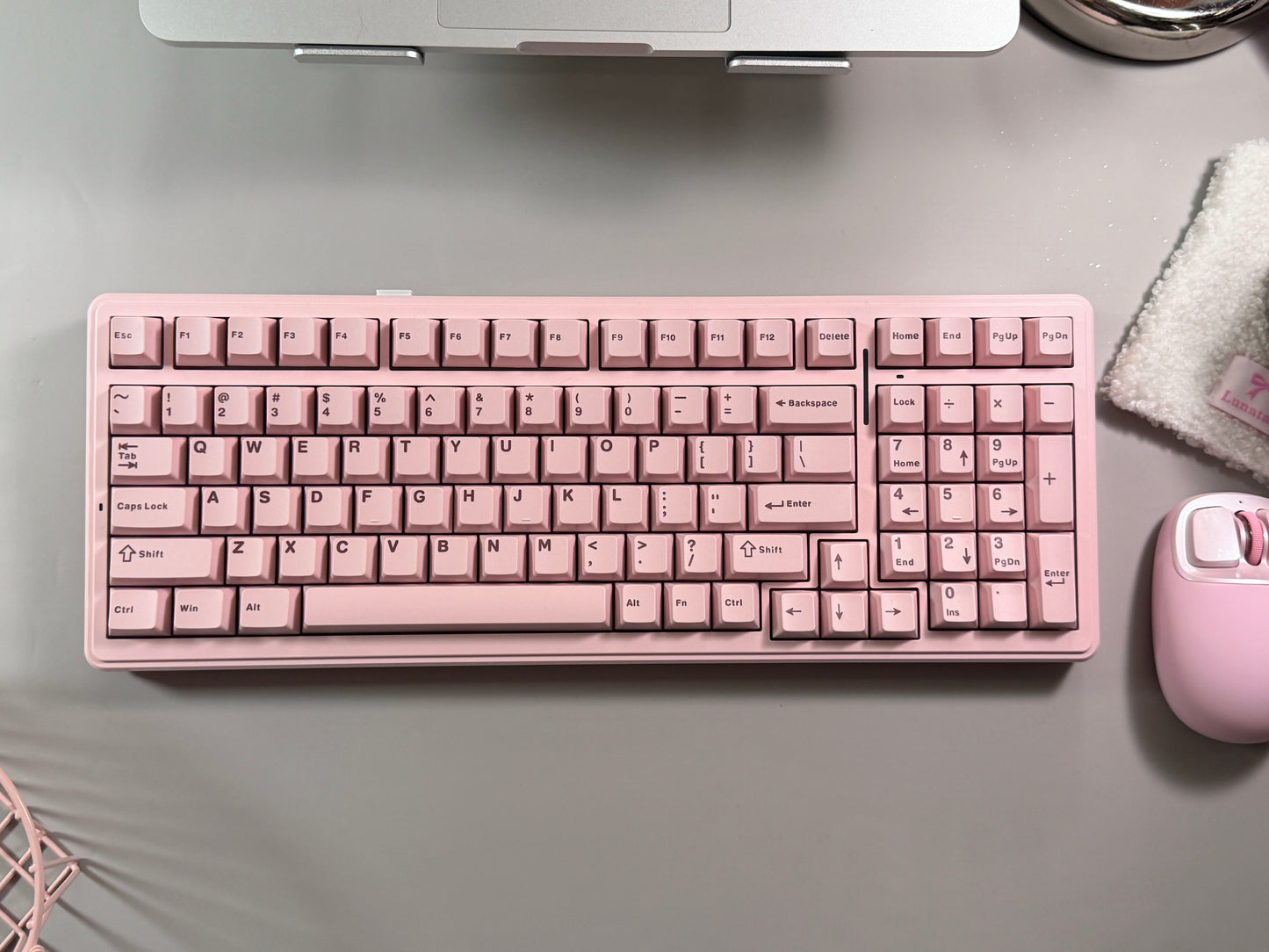 Unboxing Clearance ONLY 1 Instock Light Pink AULA F99 Wireless Mechanical Silent Keyboard with Numpad RGB Backlit