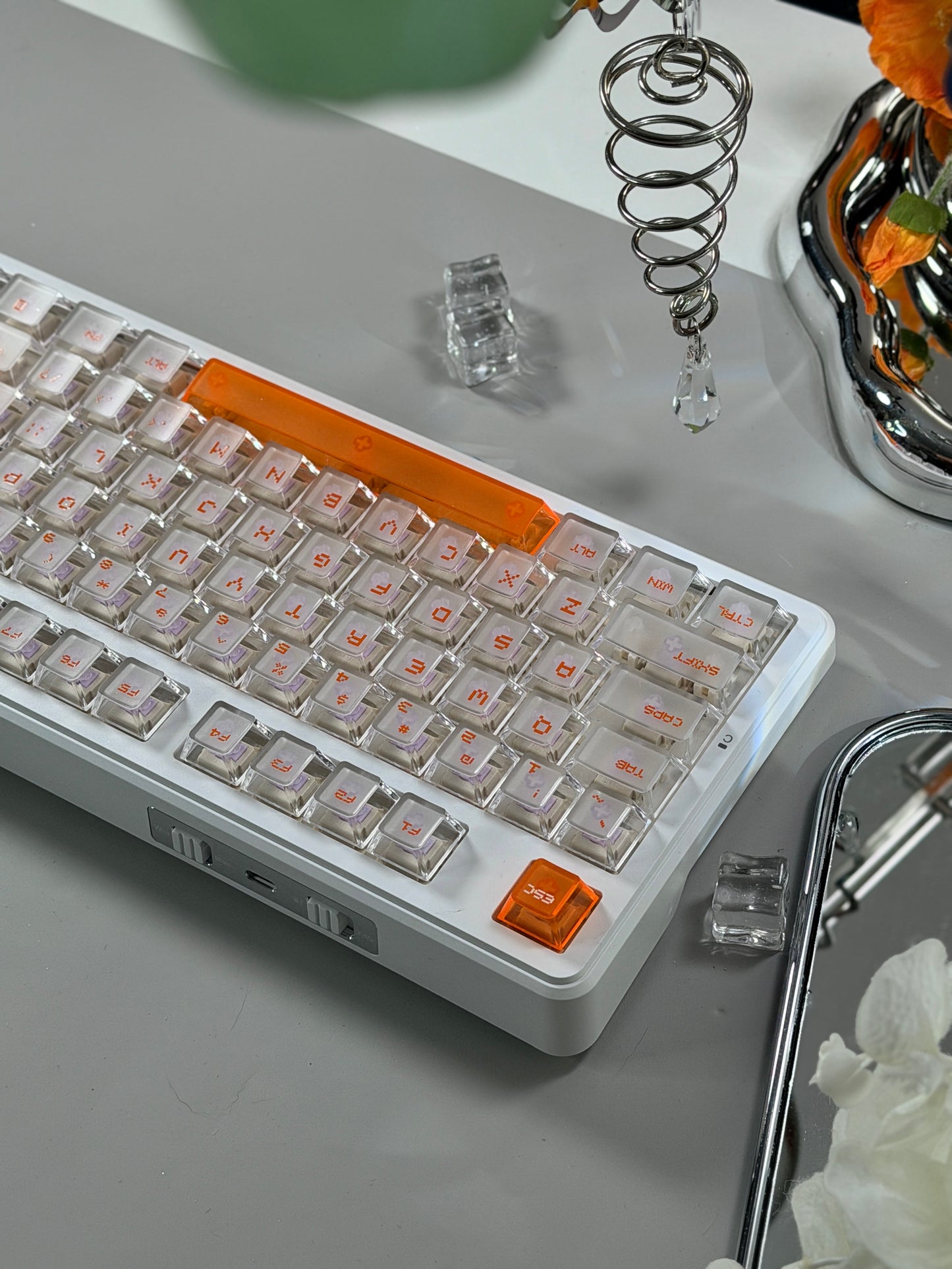 Unboxing Clearance ONLY 1 Instock Attack Shark X87 Ultra Wireless Mechanical RGB Backlit Iced Orange Keyboard