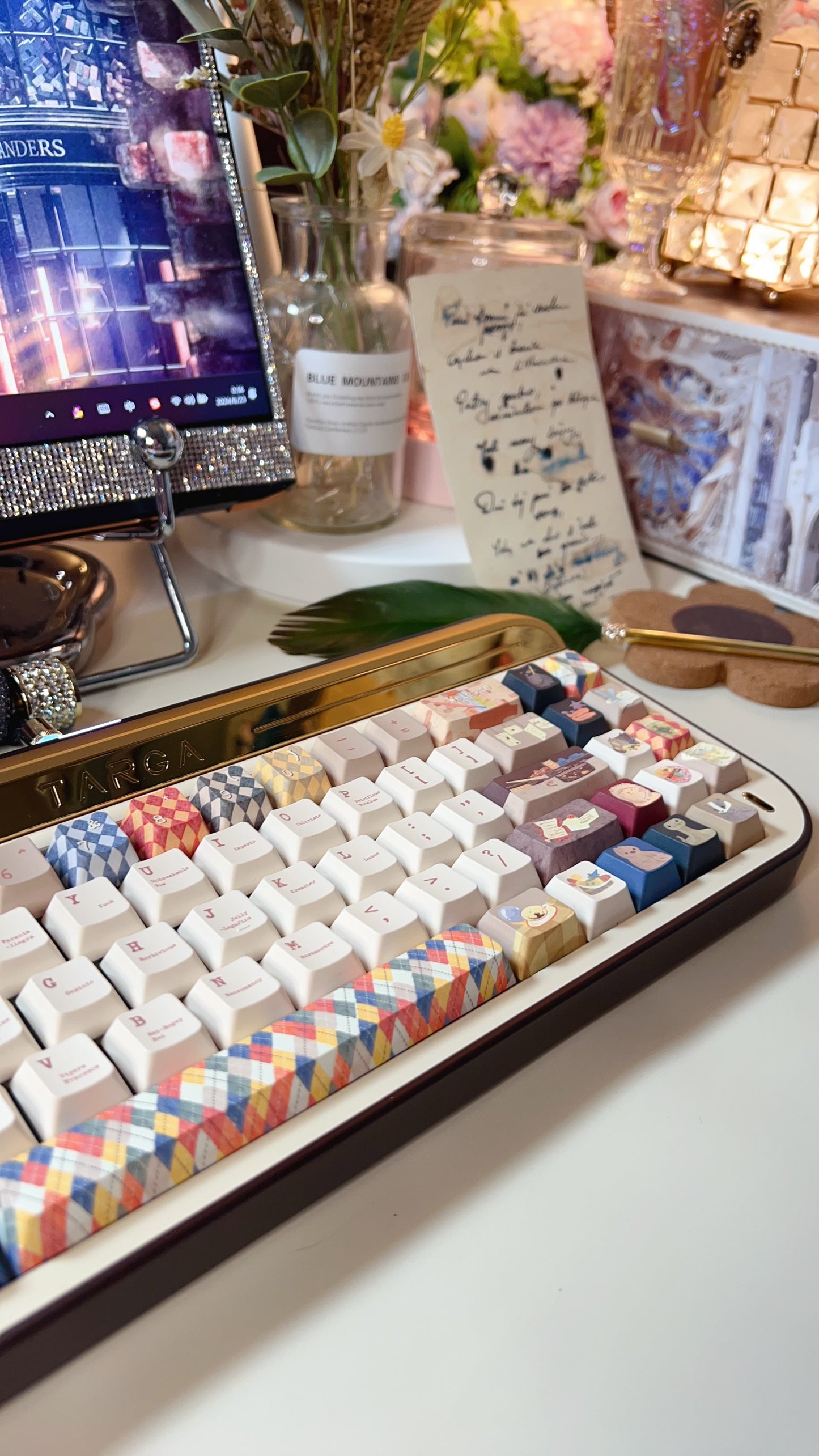 Prebuild Targa65 Brown Aluminum Customized Mechanical Keyboard Harry Potter Theme