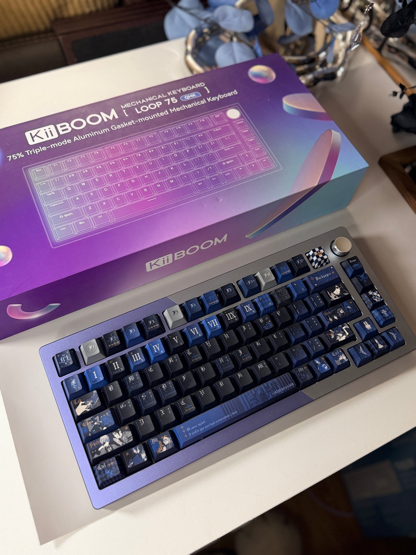 Unboxing For SALEs KiiBOOM LOOP75
Hotswappable Aluminum Gasket Mechanical Keyboard Silver Blue（not including the Wristrest）