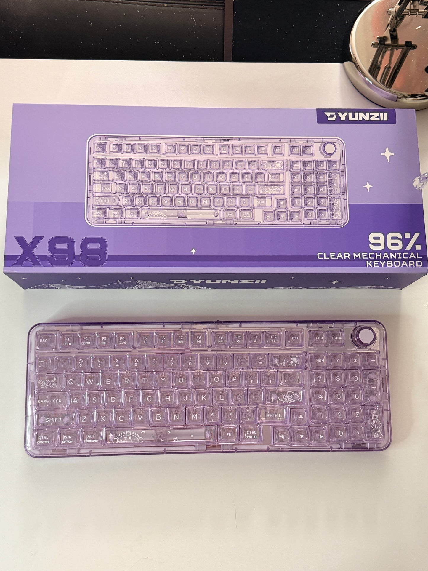 Sample For Sale ONLY 1 Instock YUNZII X98 Wireless Mechanical Gaming Keyboard (Purple, Crystal Switch)