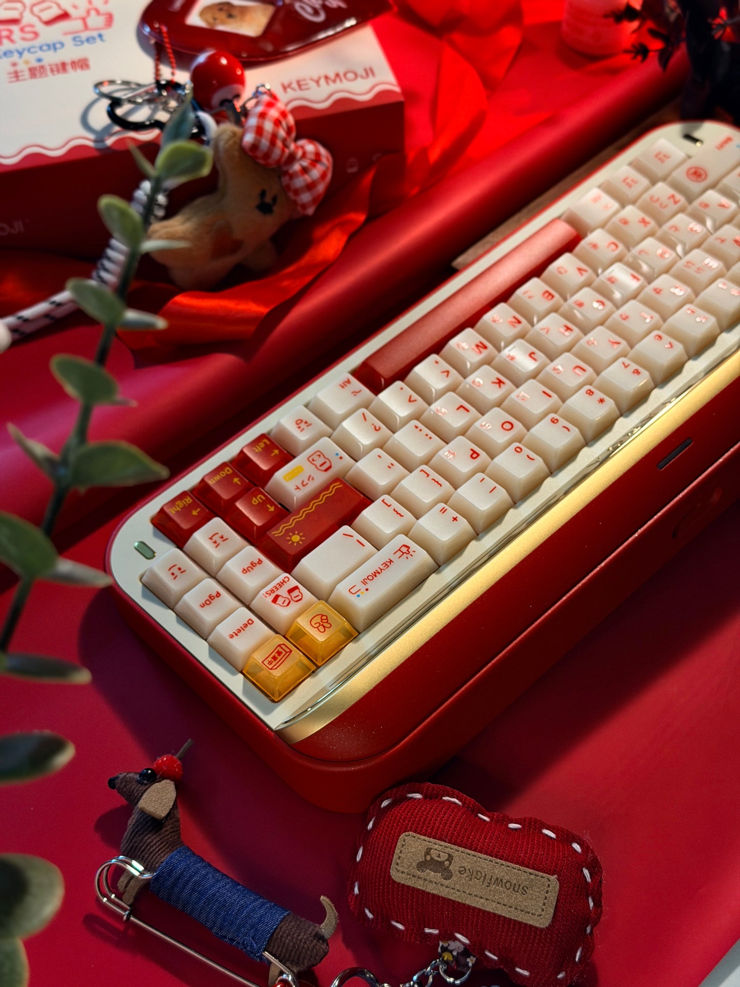 ONLY 1 Instock Prebuilt Aluminum Custom Mechanical Keyboard Targa65 Red Gold Set
