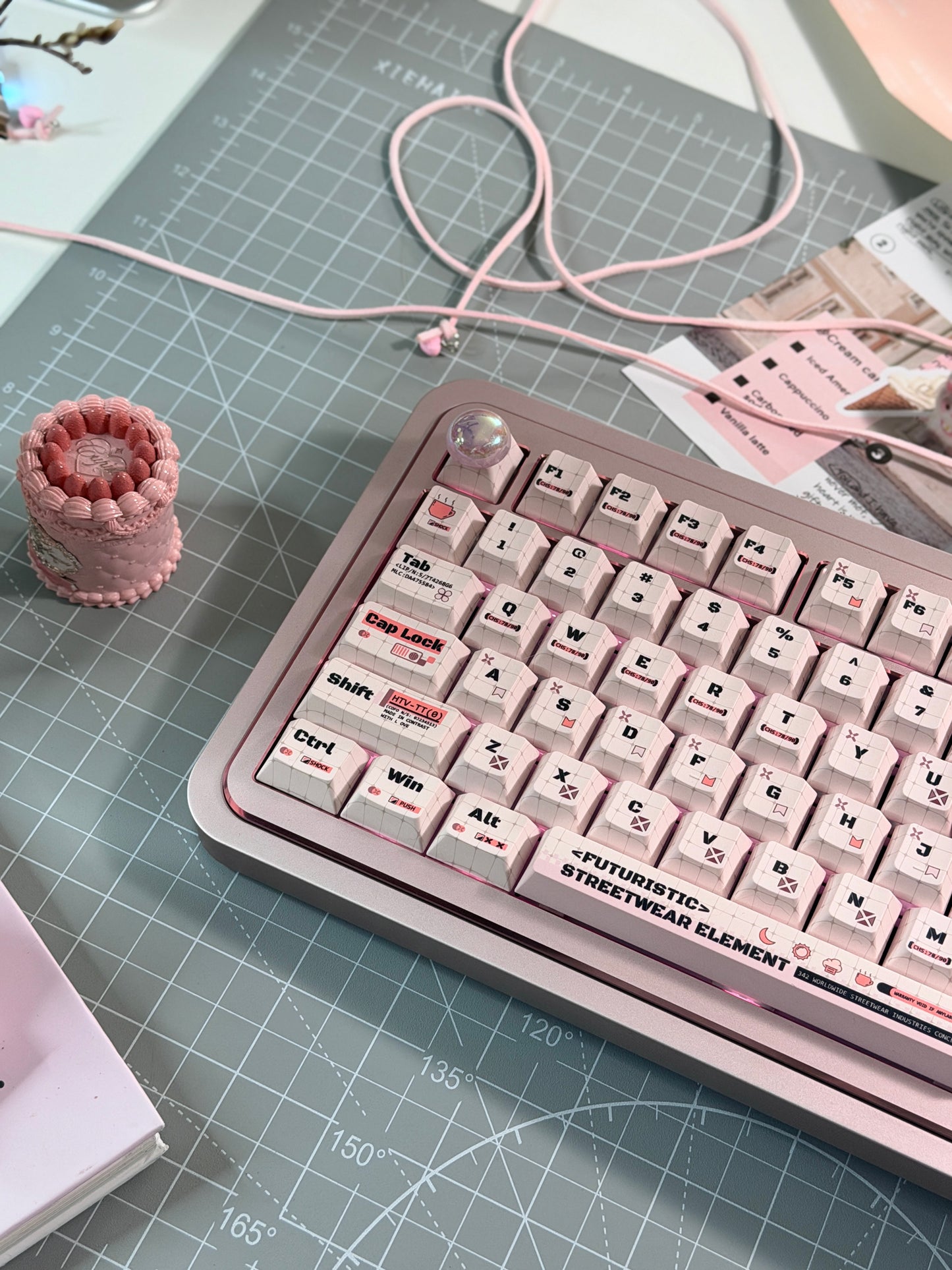 ONLY 1 Instock Prebuilt Aluminum Custom Mechanical Keyboard Bear75 Pink Anodized Set