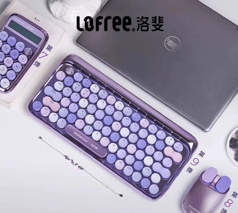 Lofree DOT Coffee Theme Mechanical Keyboard Set For Windows/Mac Tablet Office Bluetooth