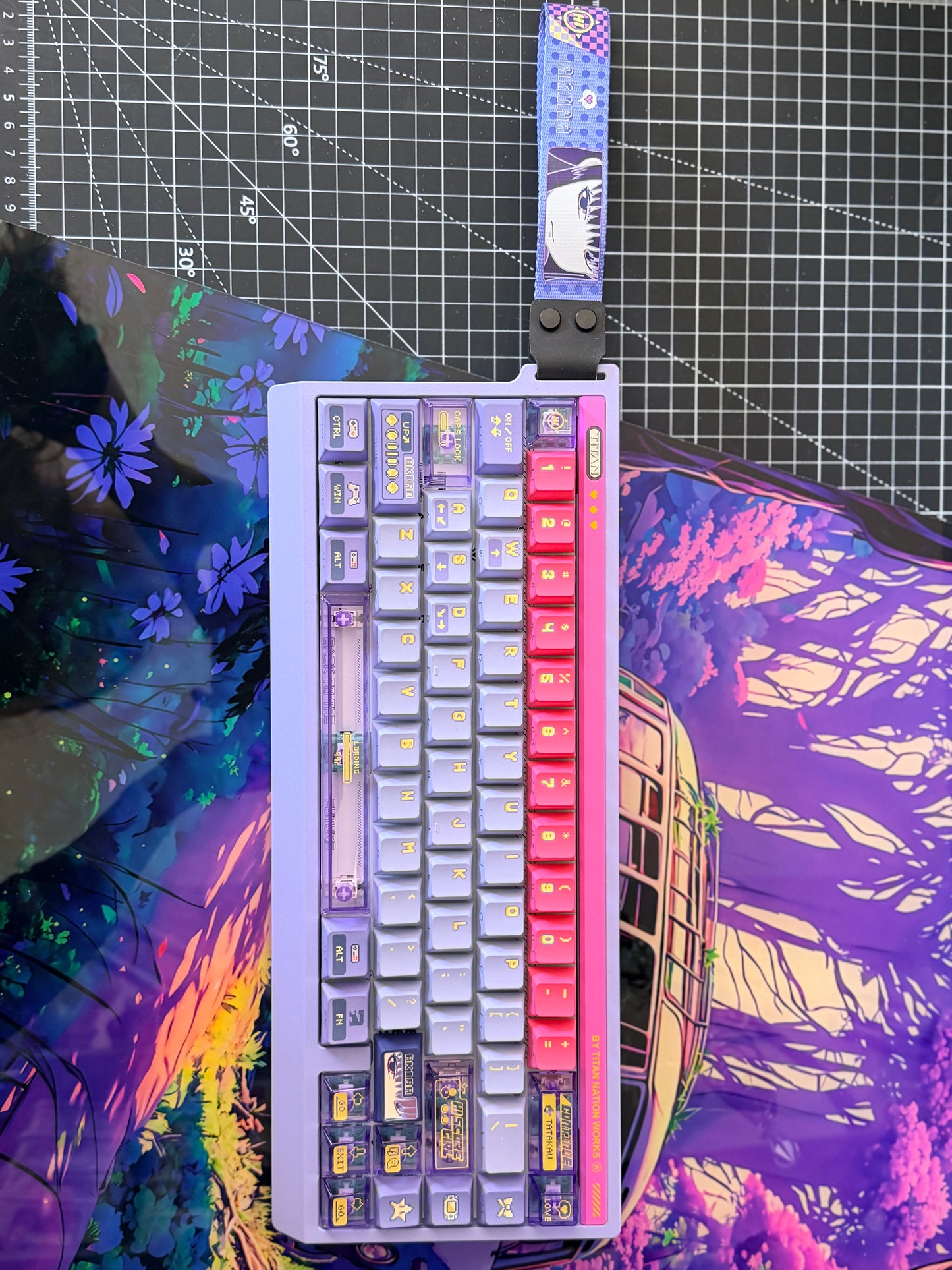 Unboxing Clearance TITAN68HE Purple Pink Magnetic Switch RGB Gaming Keyboard HI SCORE GIRL KEYCAPS