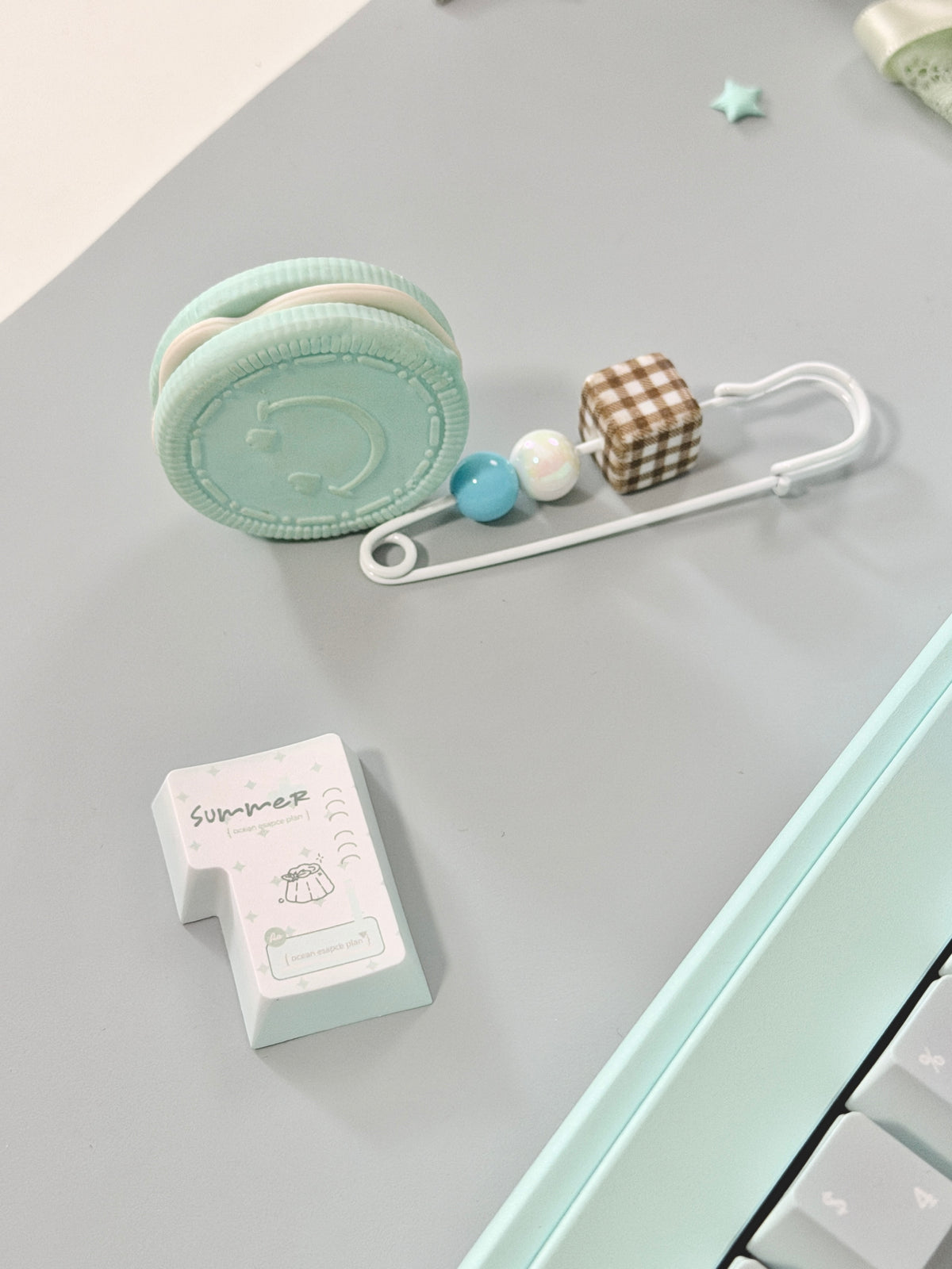 #0305 Ice Mint Jelly Keycaps | Pastel Blue Mint Mechanical Keyboard Keycaps