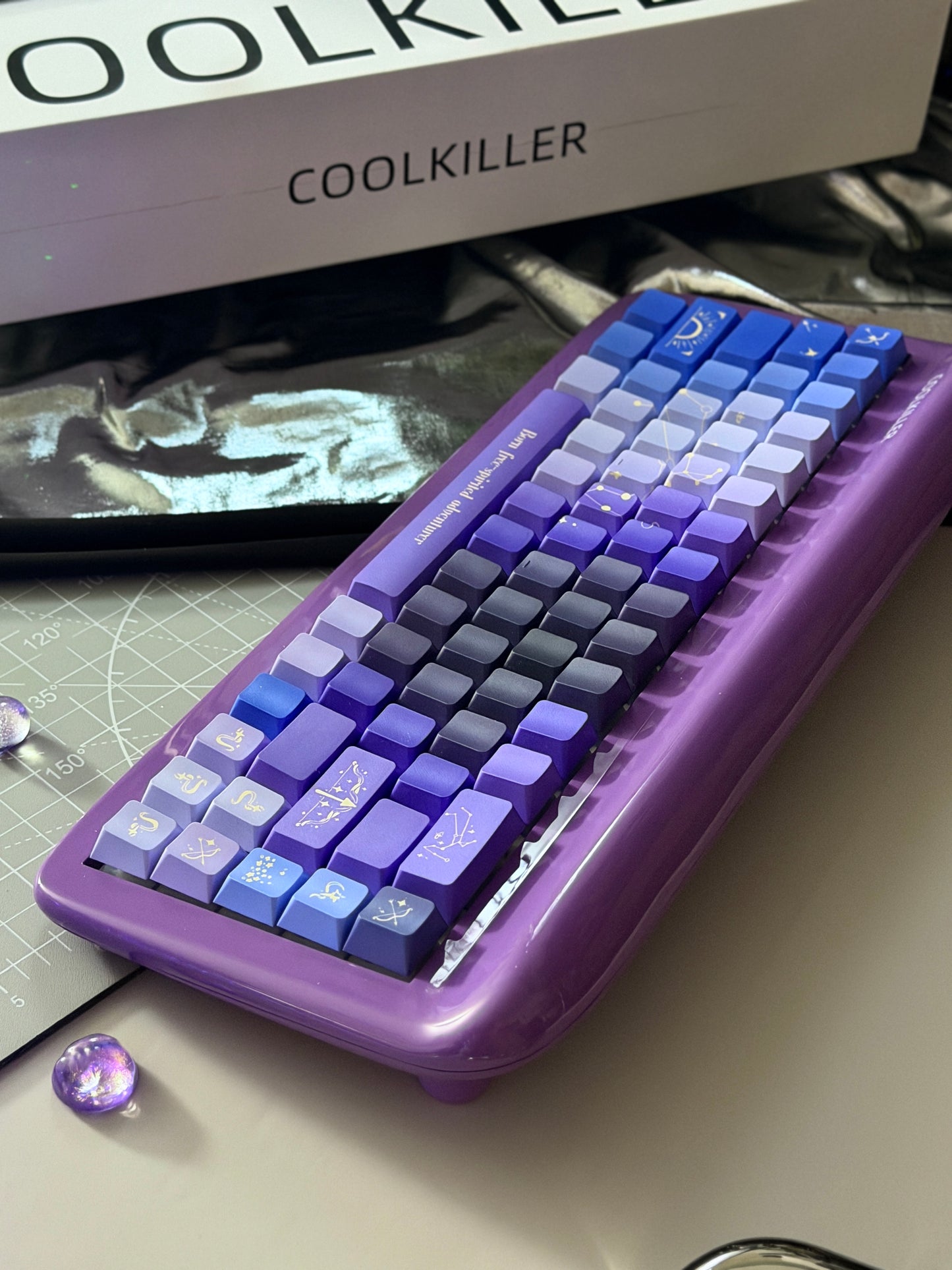 #0274 Sagittarius Purple Black Keycap Cherry Profile(Please Check Matching Keyboard Layout)