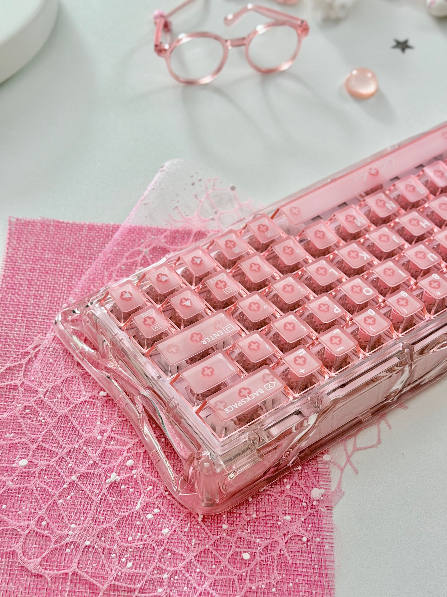 Unboxing Clearance ONLY 1 Instock GravaStar Mercury V60 Crystal Rose Magnetic Gaming Keyboard