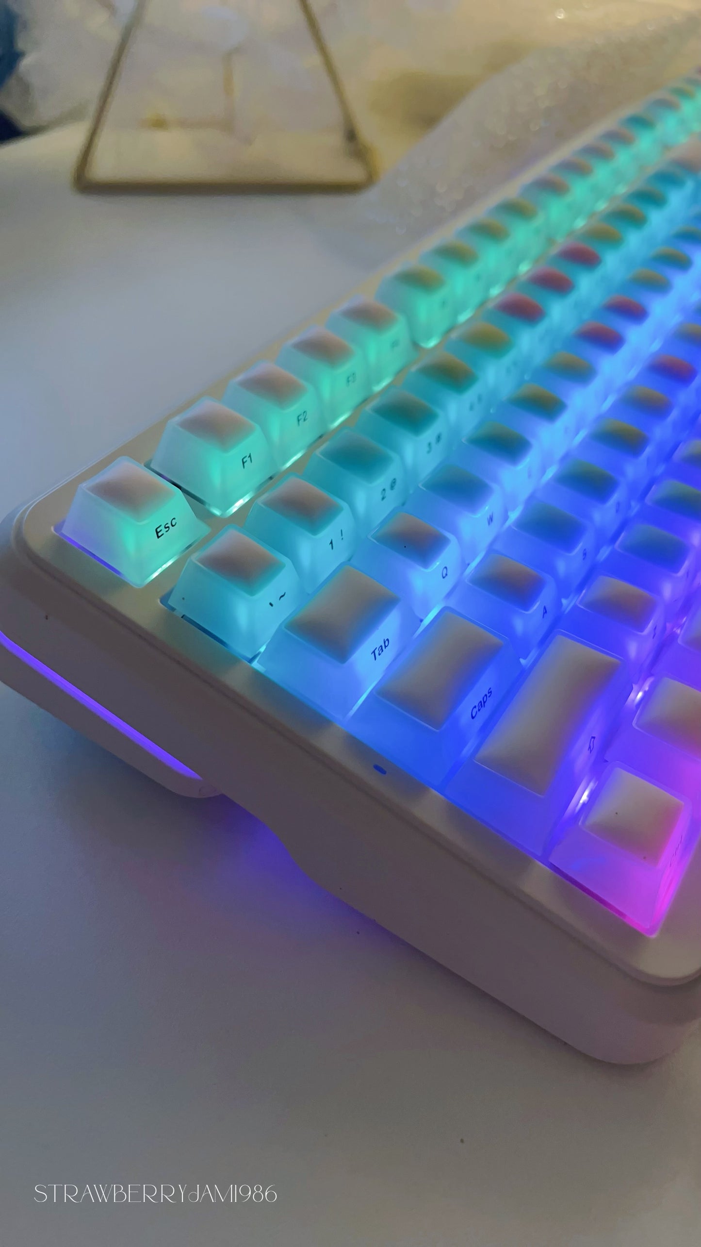 114 Rainbow Fudge Keycaps Fog Clear Silicone Material Soft Bounce Cute Keycaps Cherry Profile 124-key Side-print