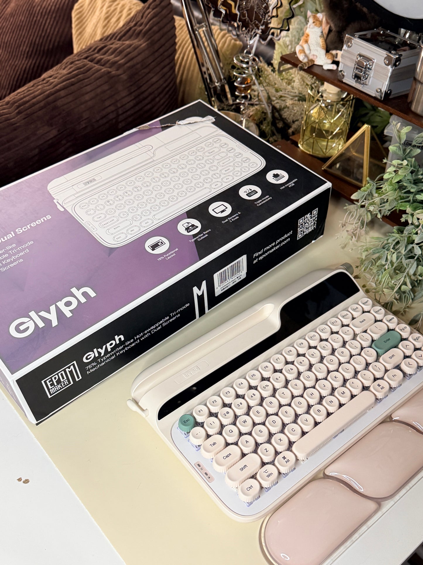 Unboxing Clearance ONLY 1 Instock EPOMAKER Glyph75 Typewriter Mechanical Keyboard