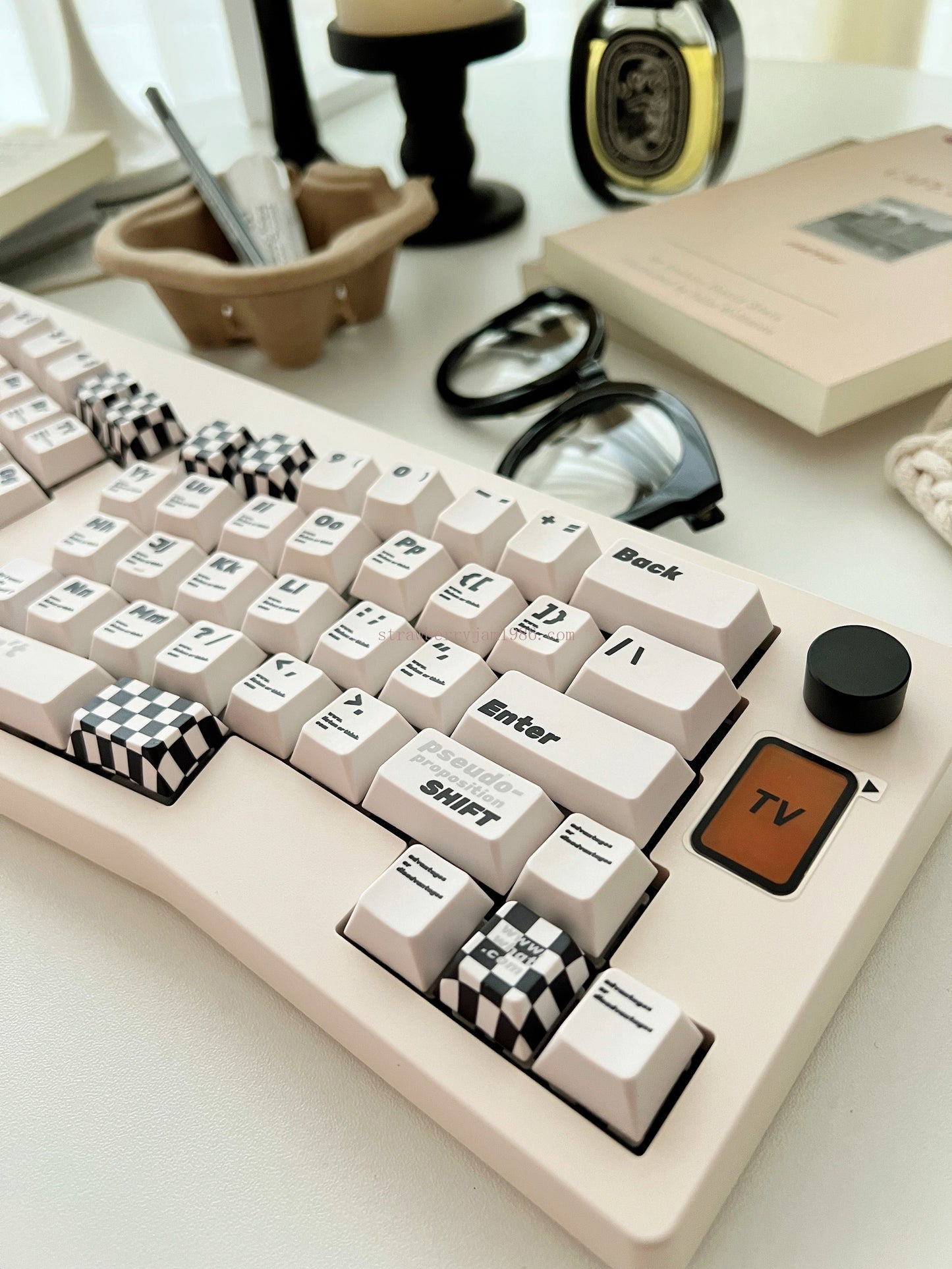 020 Black and White Pseudo Proposition Checkerboard Cherry Profile Keycaps Customized Designer Keycaps