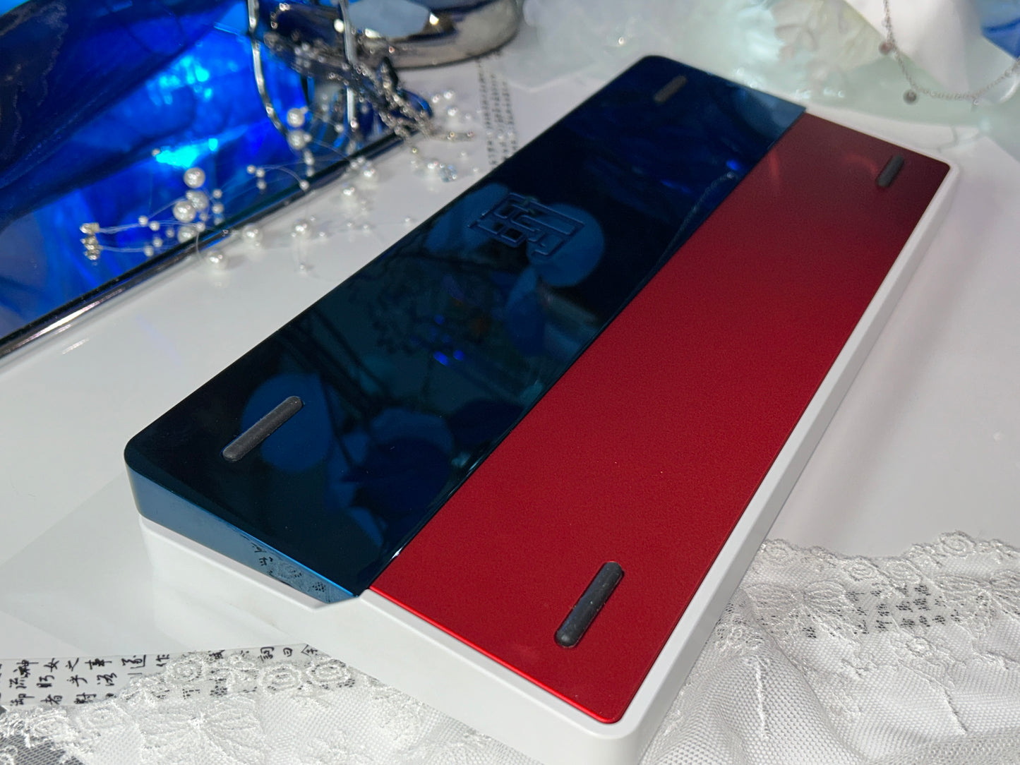 ONLY 1 Instock Prebuilt Aluminum Customized Mechanical Keyboard Buff75 Cold White With Cerakey Year of the snake ceramic Keycaps