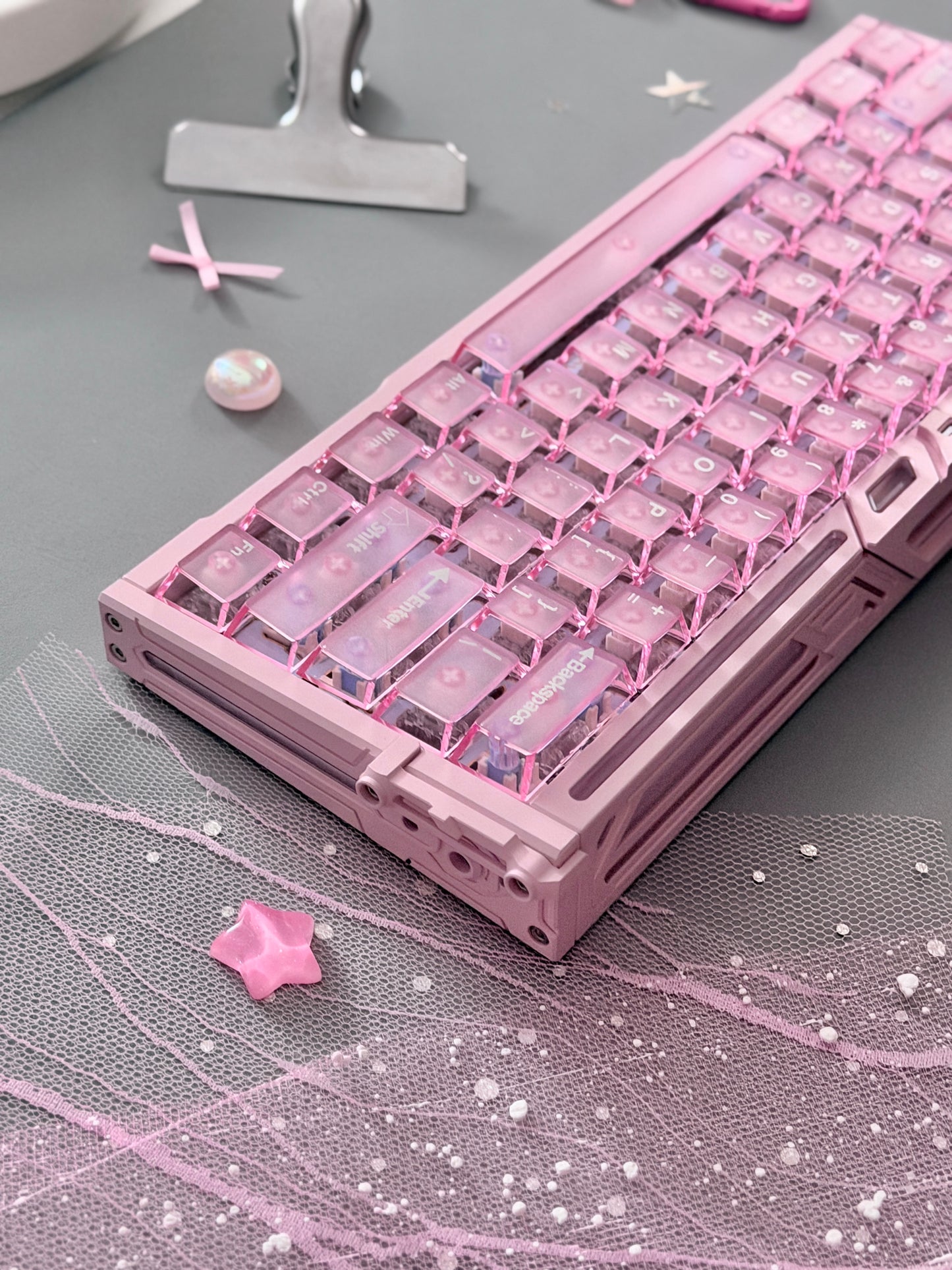 Unboxing Clearance ONLY 1 Instock BGX60 Pink Aluminum Magnetic Switch Gaming Keyboard