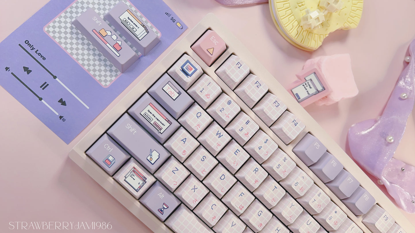 112 mocoo Purple Pink Floating Window y2k keycap