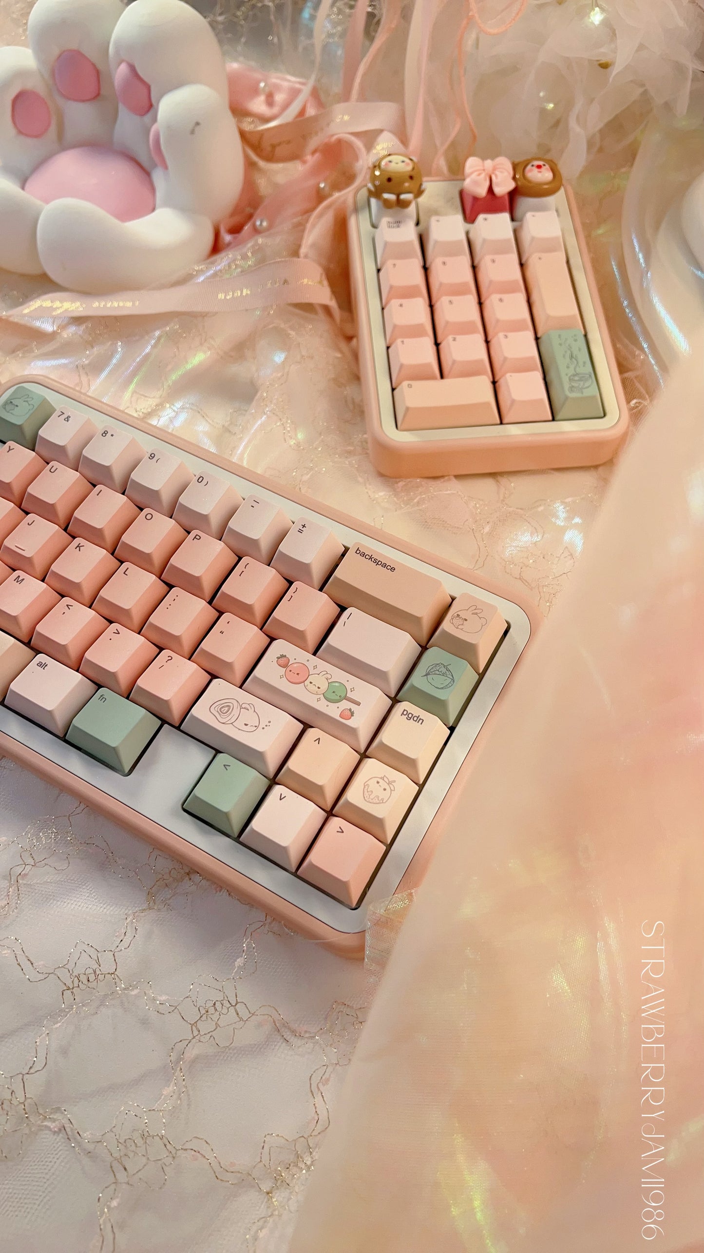 Preorder customized prebuilt peach split keyboard set for lien