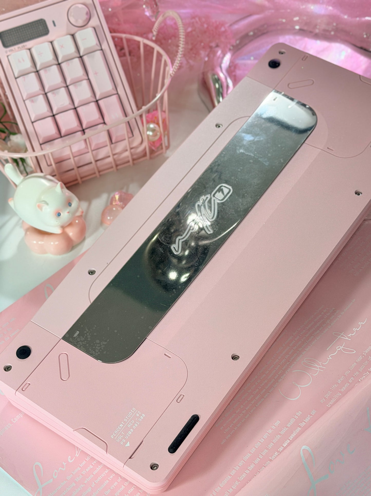 ONLY 1 Instock Prebuilt Aluminum Customized Mechanical Keyboard PERCENTSTUDIO VOLT2.0 Pale Pink Set + VOLT PLUS PAD