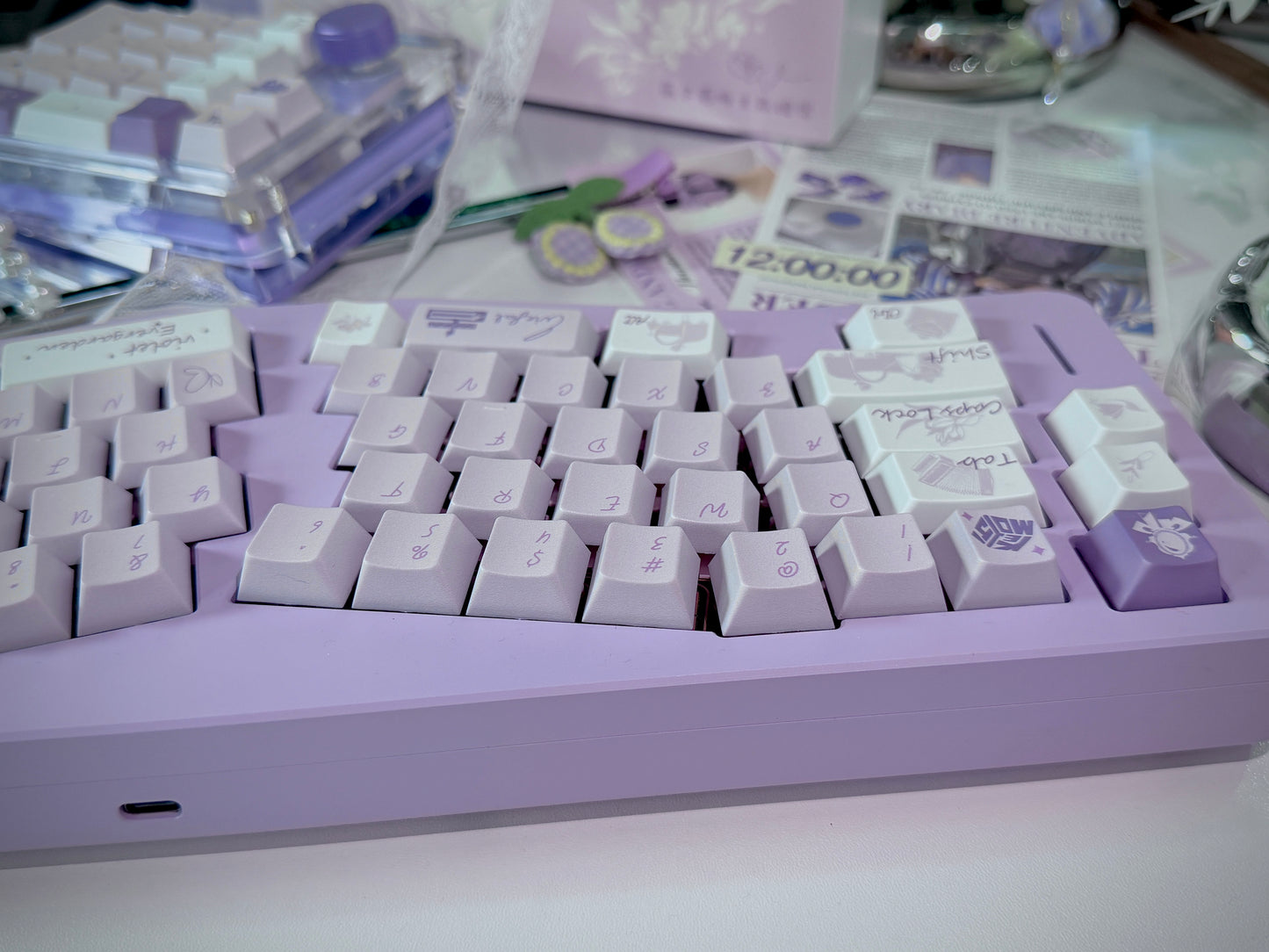 ONLY 1 Instock Prebuilt Aluminum Customized Mechanical Keyboard DIMIALICE Ergonomic Pastel Purple Keyboard Set(not including the KiiBOOM number pad)