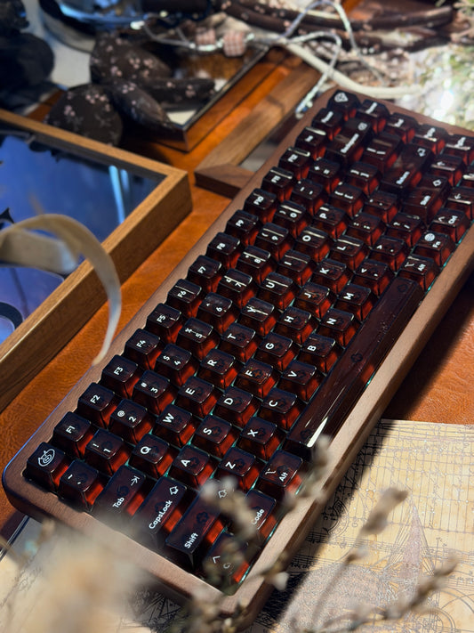Unboxing Clearance ONLY 1 Instock WOMIER WD75 WIRELESS WOODEN KEYBOARD ➕ lelelab Lele Gems Crystal Keycaps