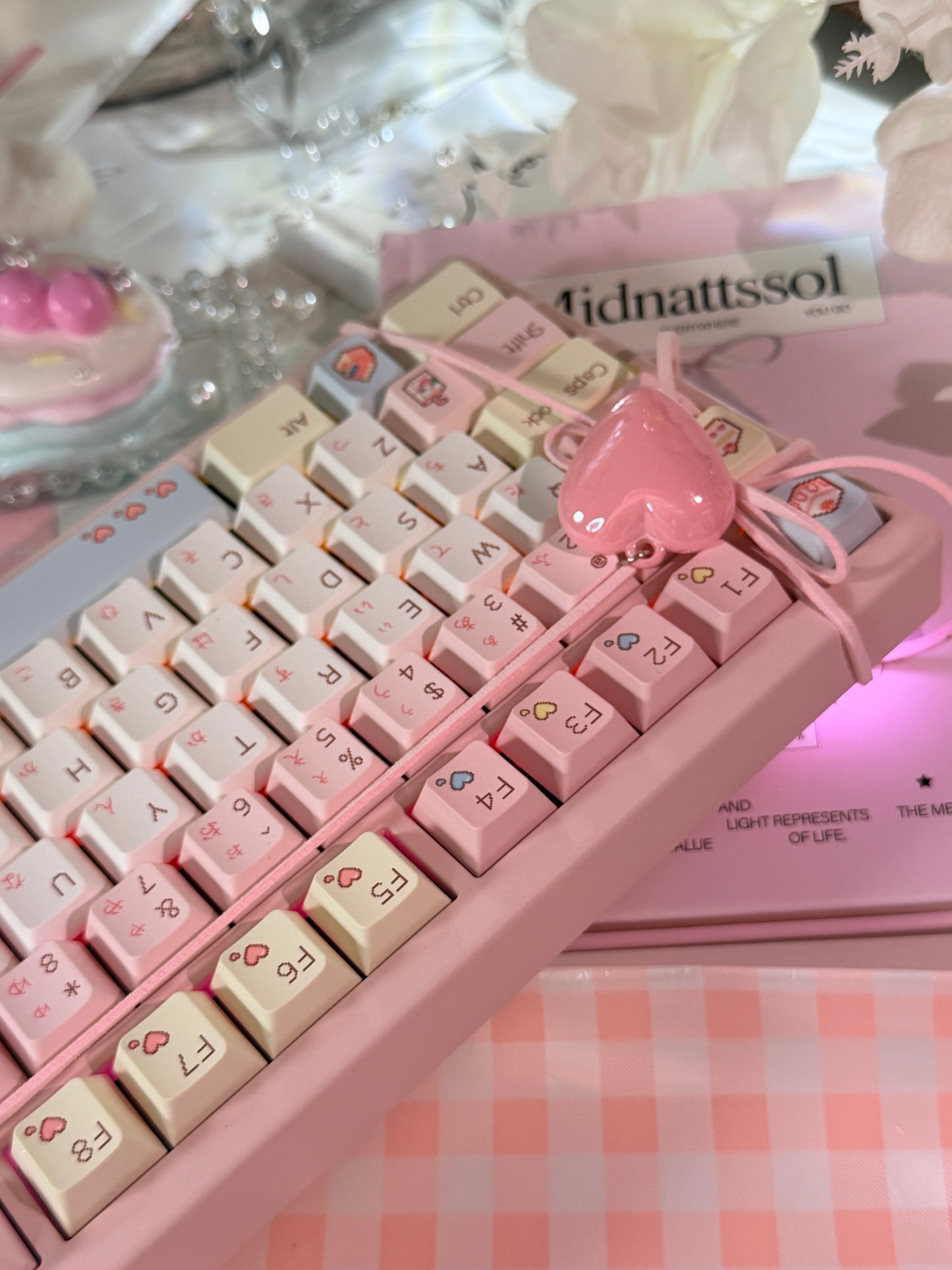 #0233 Pixel Cake Pastel Pink Keycap Set（not including keyboard）