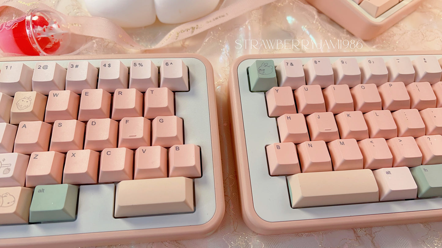 Preorder customized prebuilt peach split keyboard set for lien