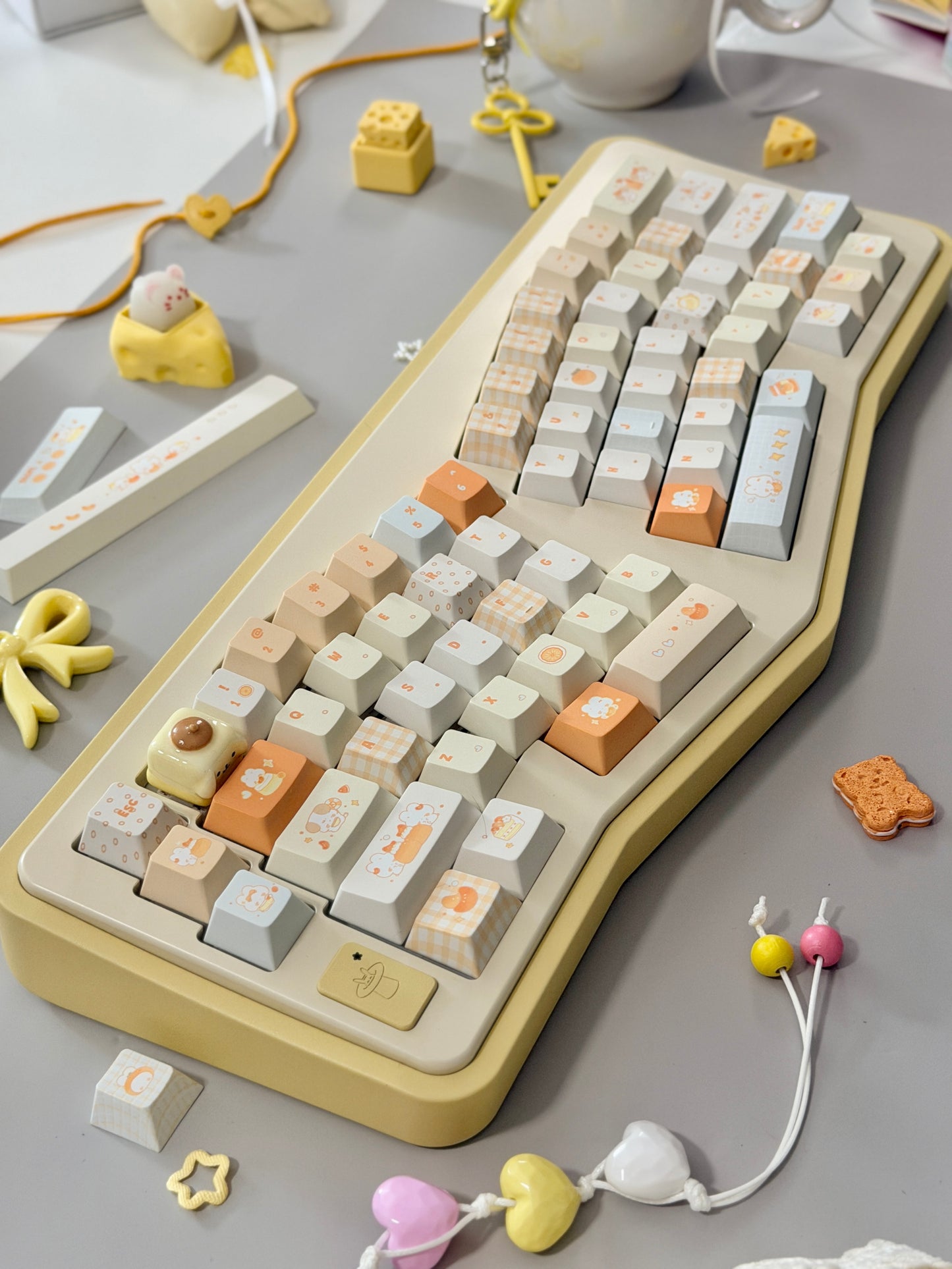 #0302 Orange Summer Dango Keycap Set | Cute Japanese-Inspired Pastel Food Keycaps