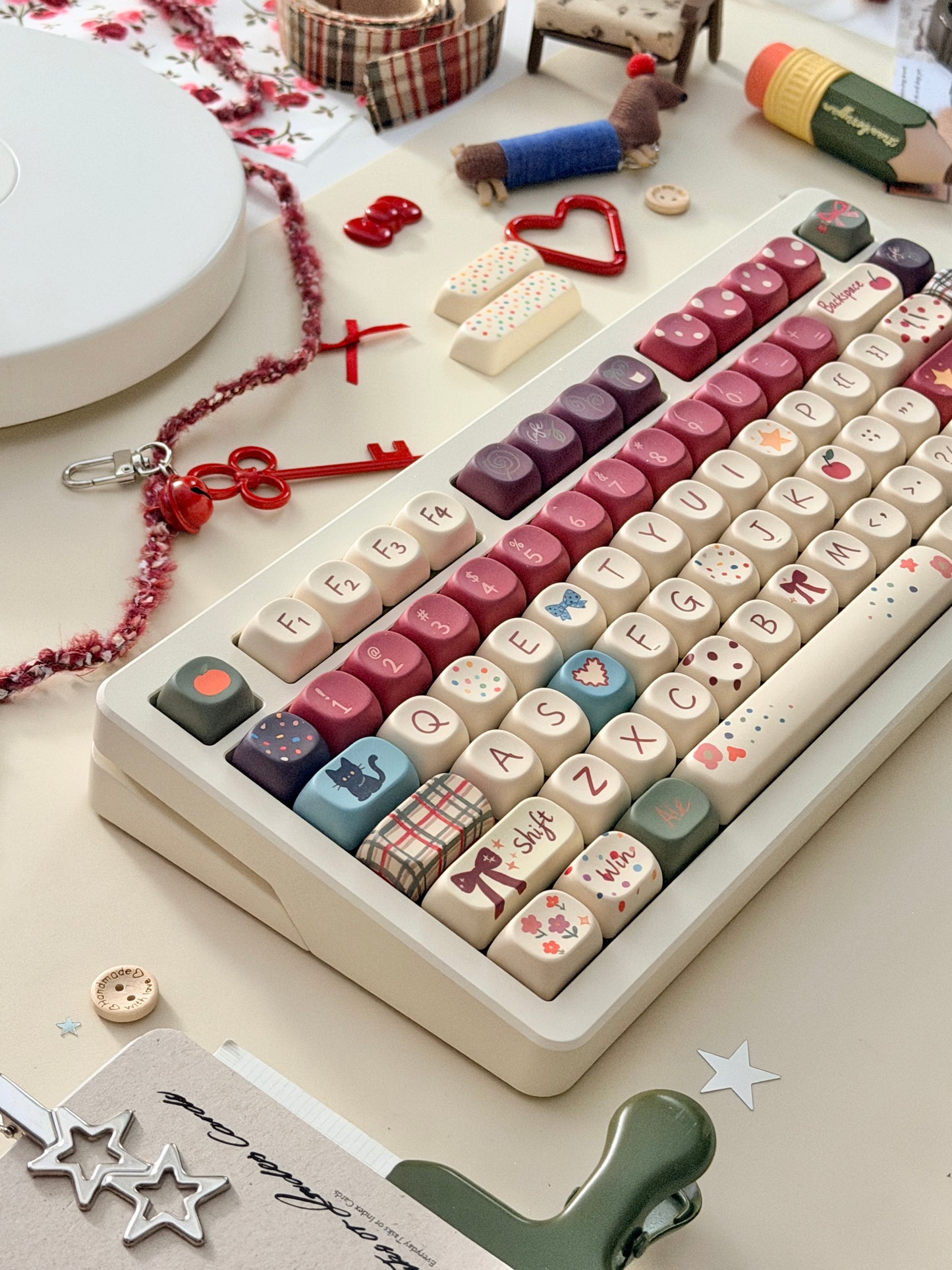 ONLY 1 Instock Prebuilt Aluminum Custom Mechanical Keyboard Buff75 R2 Cream Set
