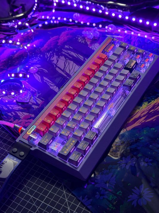 Unboxing Clearance TITAN68HE Purple Pink Magnetic Switch RGB Gaming Keyboard HI SCORE GIRL KEYCAPS