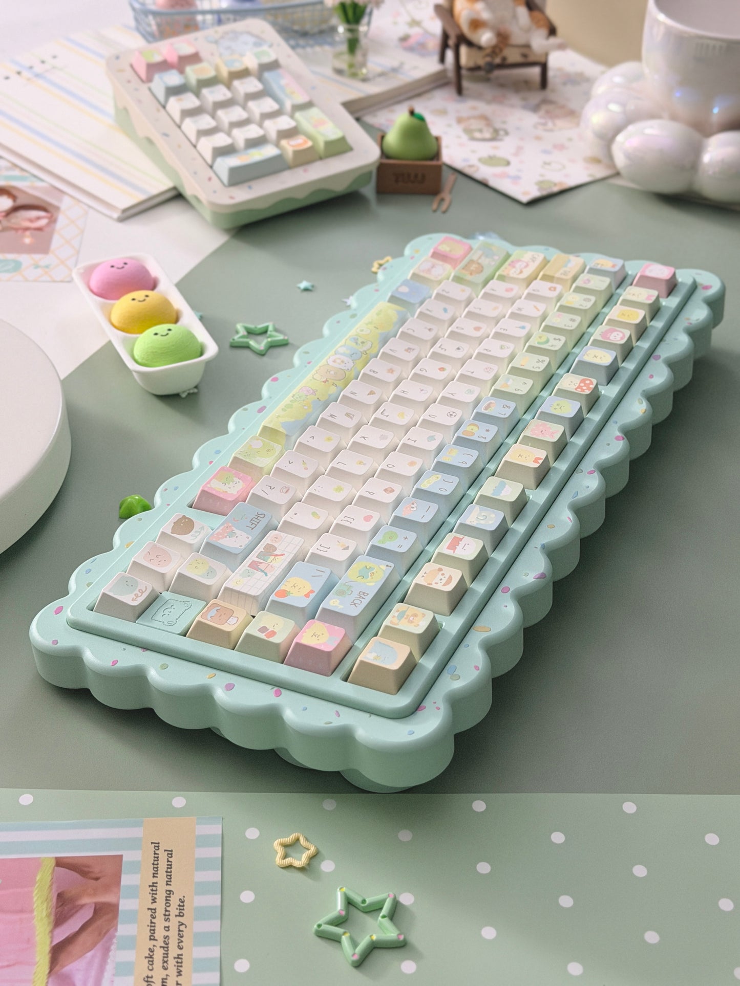 #0281 Sumikko Gurashi Cute Little Creature Pale Yellow-green Keycap Cherry Profile