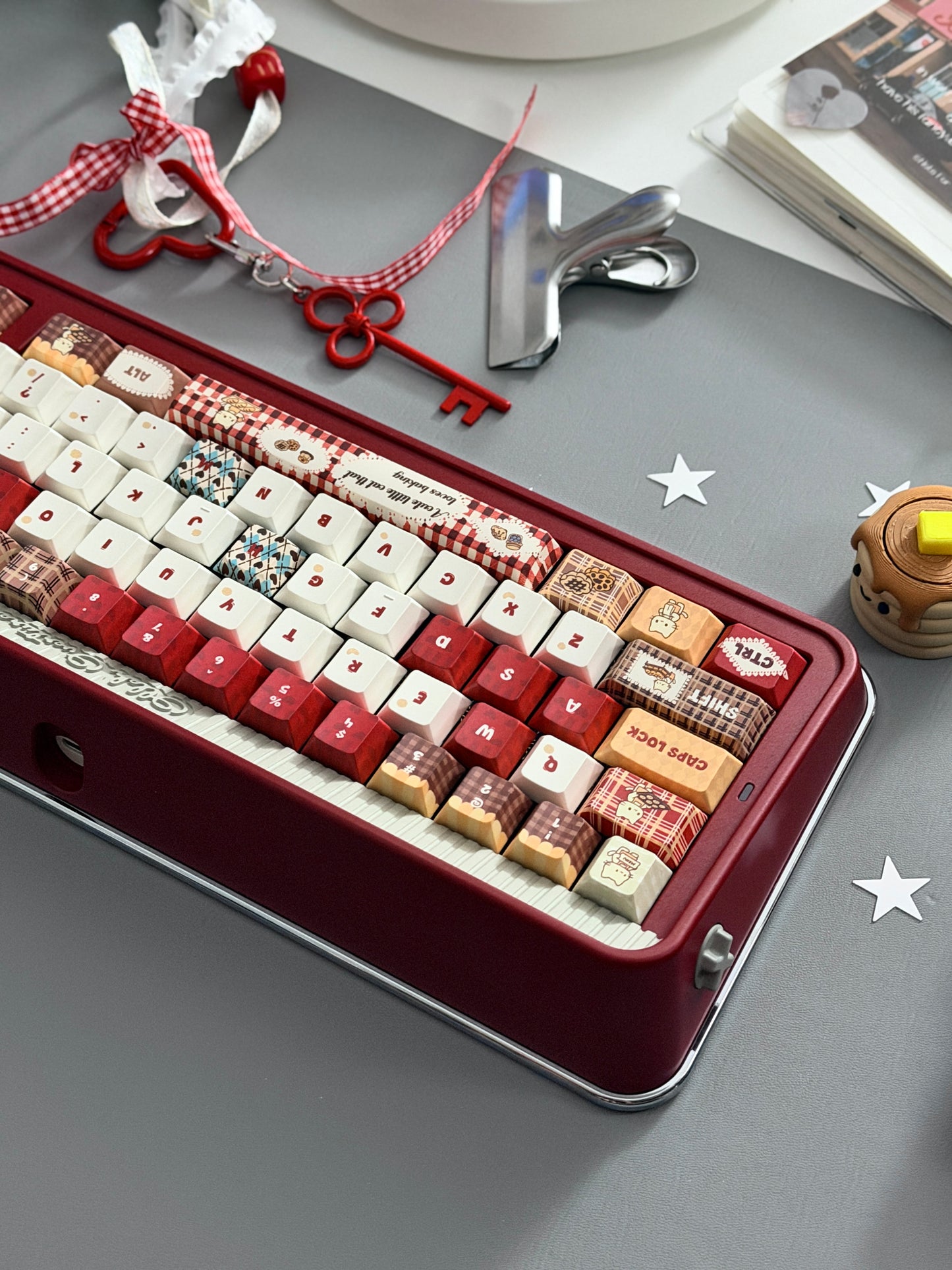 ONLY 1 Instock Olleh65 Prebuilt Aluminum Custom Mechanical Keyboard Red Set ➕ Soap Number Pad